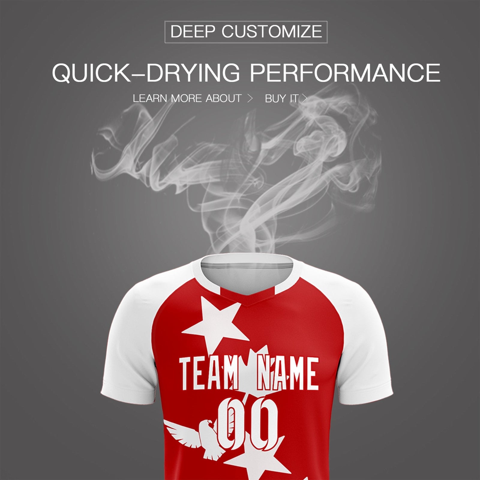 Custom White Red World Cup Inspired Lightweight&Drapable Training Uniform Raglan Sleeve Soccer Sets Jersey