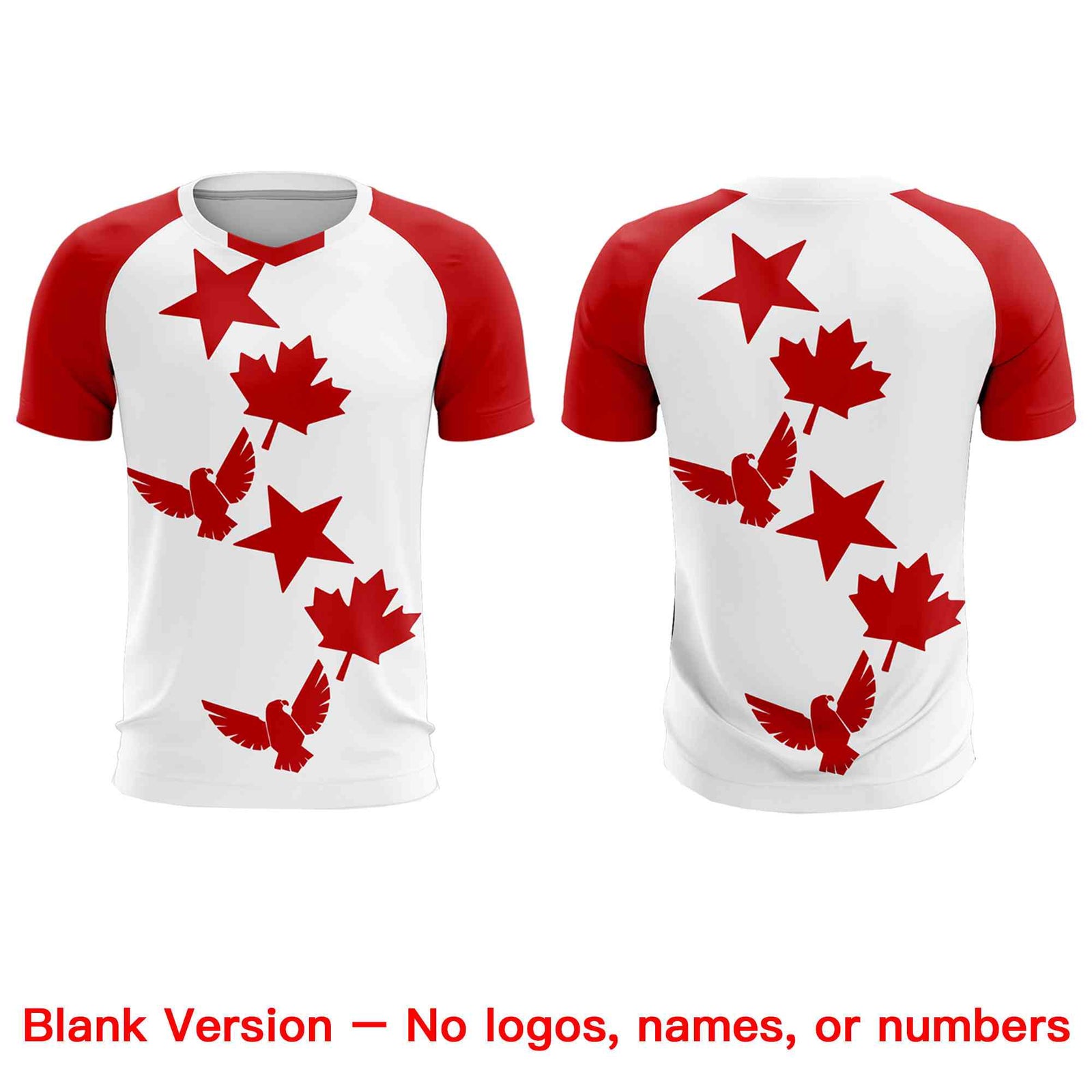 Custom Red White World Cup Inspired Lightweight&Drapable Training Uniform Raglan Sleeve Soccer Sets Jersey