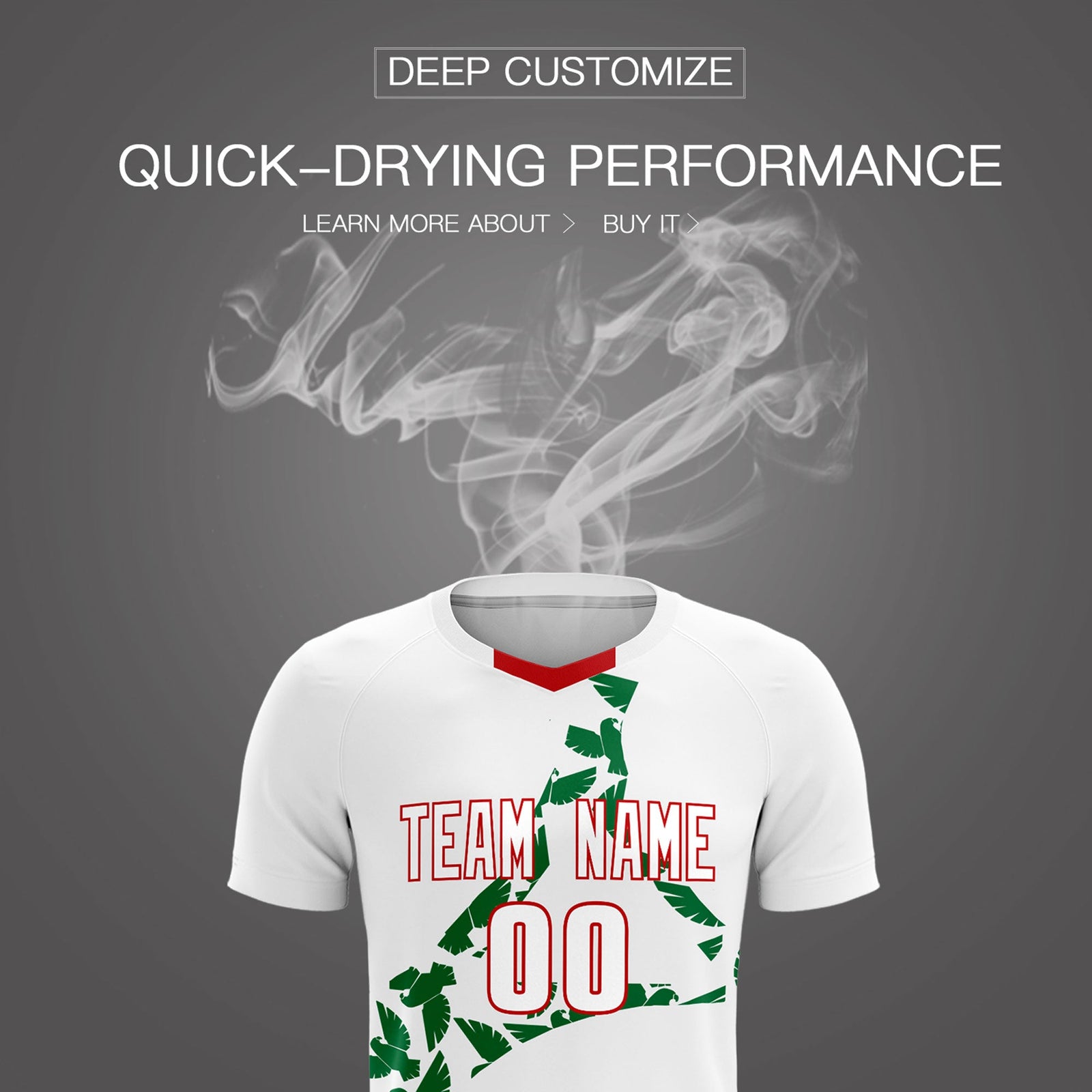 Custom White Kelly Green Mexico Eagle World Cup Inspired Drapable Graffiti Pattern Soccer Sets Jersey