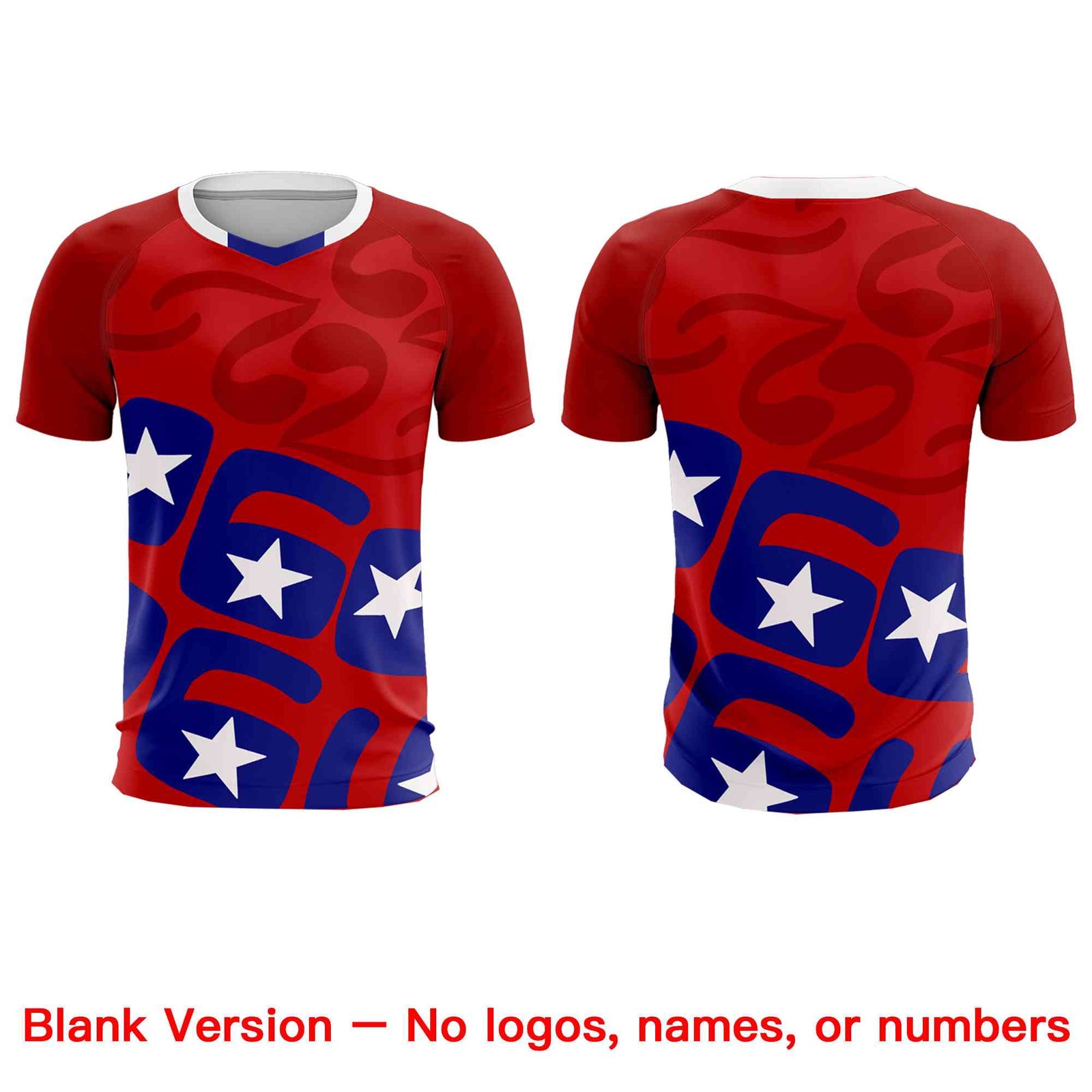 Custom Red America Star World Cup Inspired Breathable Graffiti Pattern Soccer Sets Jersey