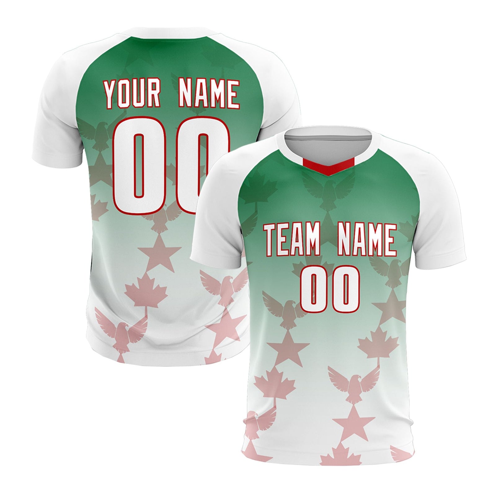 Custom White Kelly Green World Cup Inspired Quick-Drying Training Uniform Gradient Fashion Soccer Sets Jersey