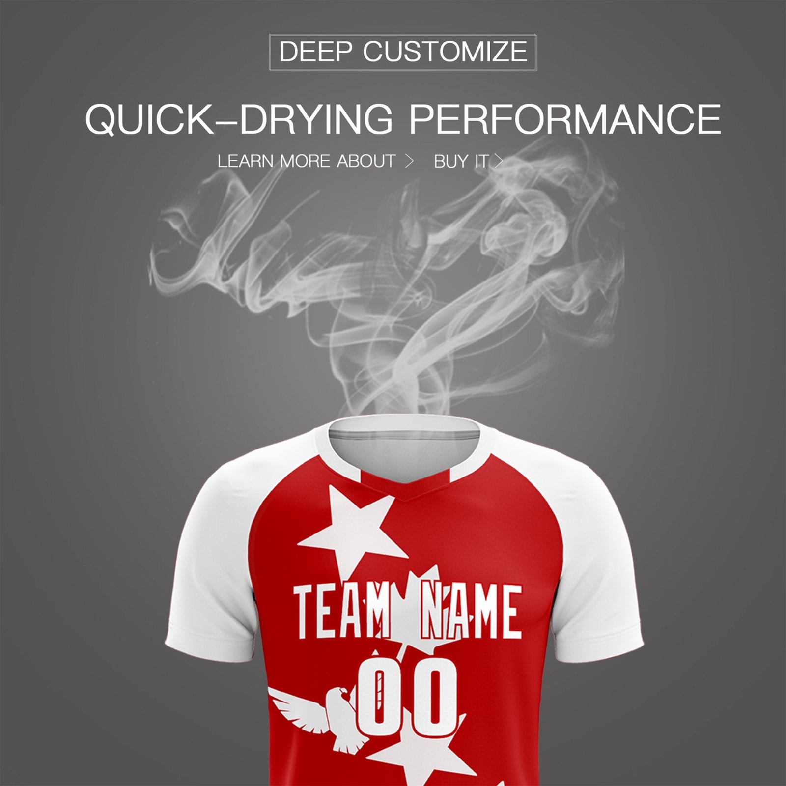 Custom White Red World Cup Inspired Lightweight&Drapable Training Uniform Raglan Sleeve Soccer Sets Jersey