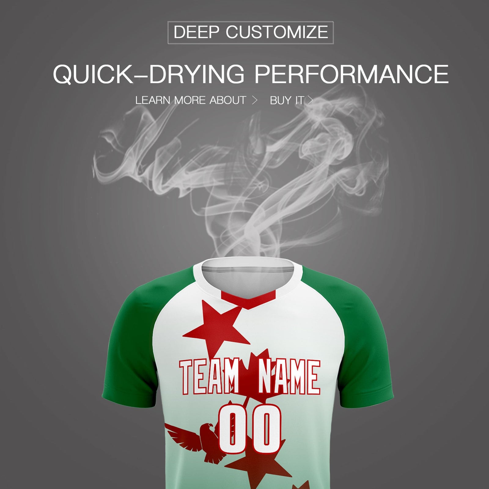 Custom Kelly Green White World Cup Inspired Quick-Drying Training Uniform Gradient Fashion Soccer Sets Jersey