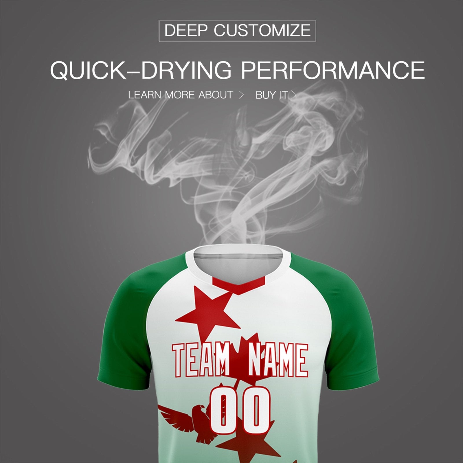 Custom Kelly Green White World Cup Inspired Quick-Drying Training Uniform Gradient Fashion Soccer Sets Jersey