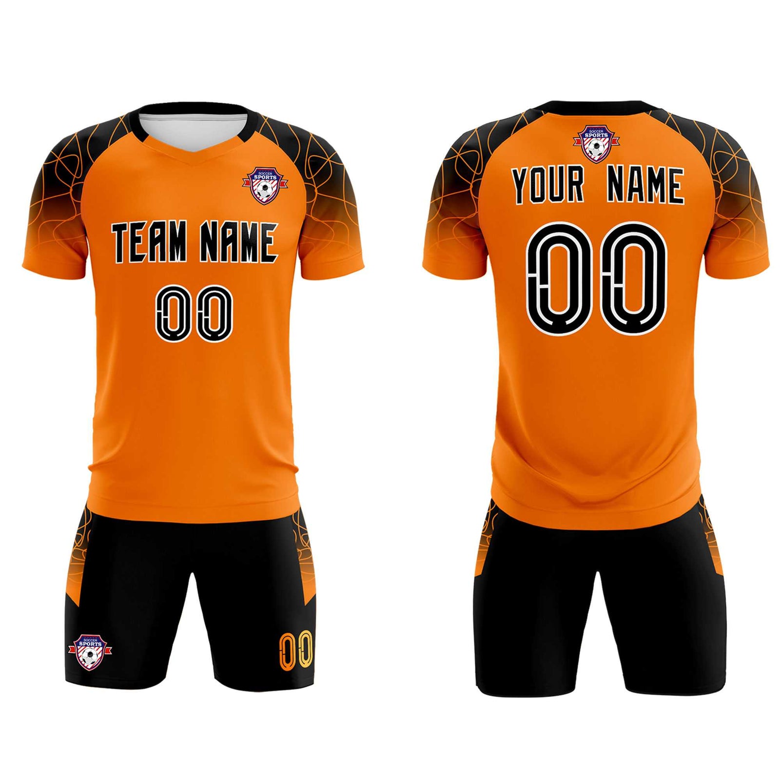 Custom Orange Classic Soccer Training Sets Jersey For Adults/Kids