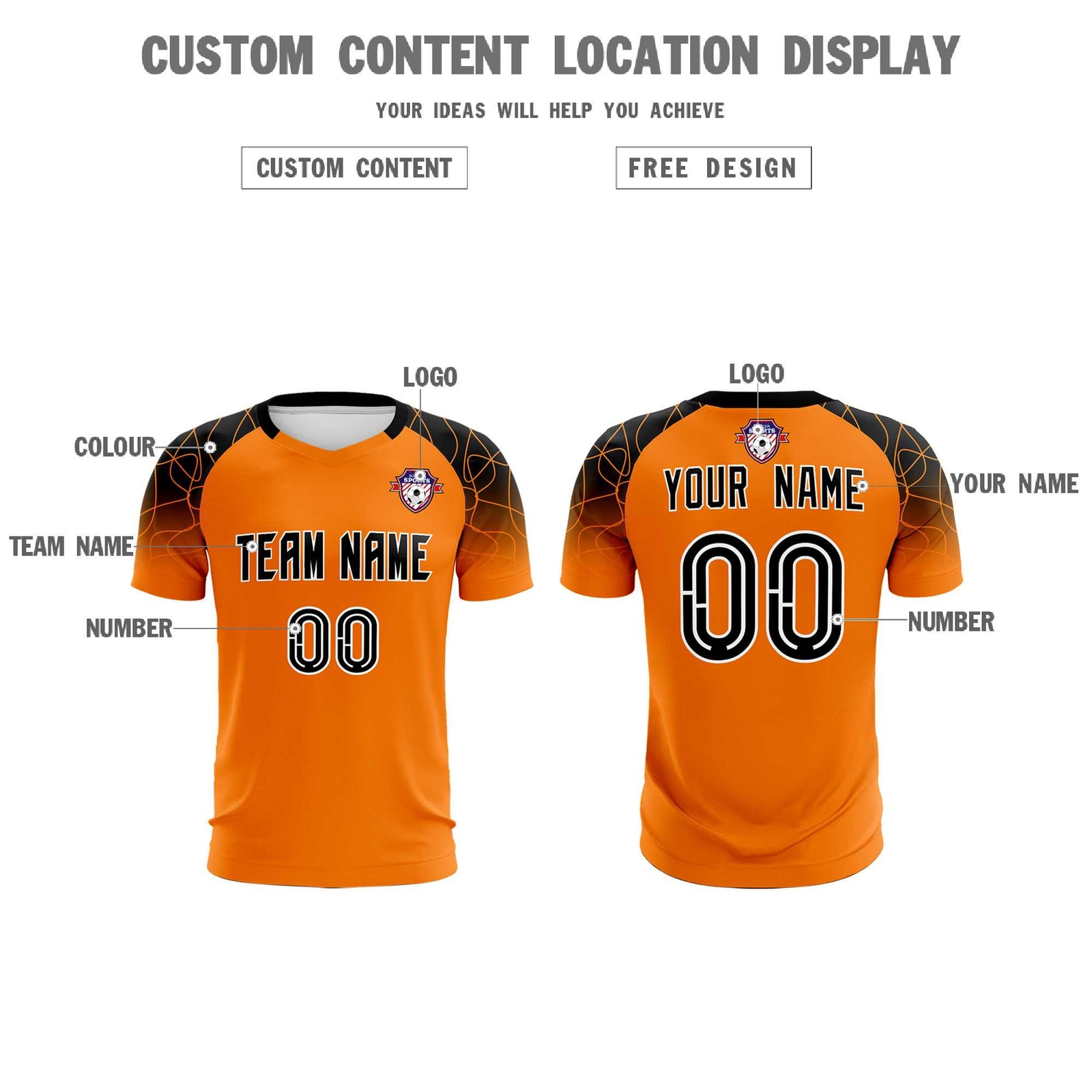 Custom Orange Classic Soccer Training Sets Jersey For Adults/Kids