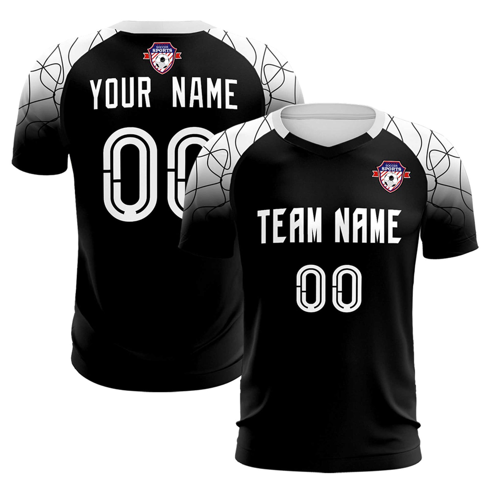 Custom Black Classic Soccer Training Sets Jersey For Adults/Kids