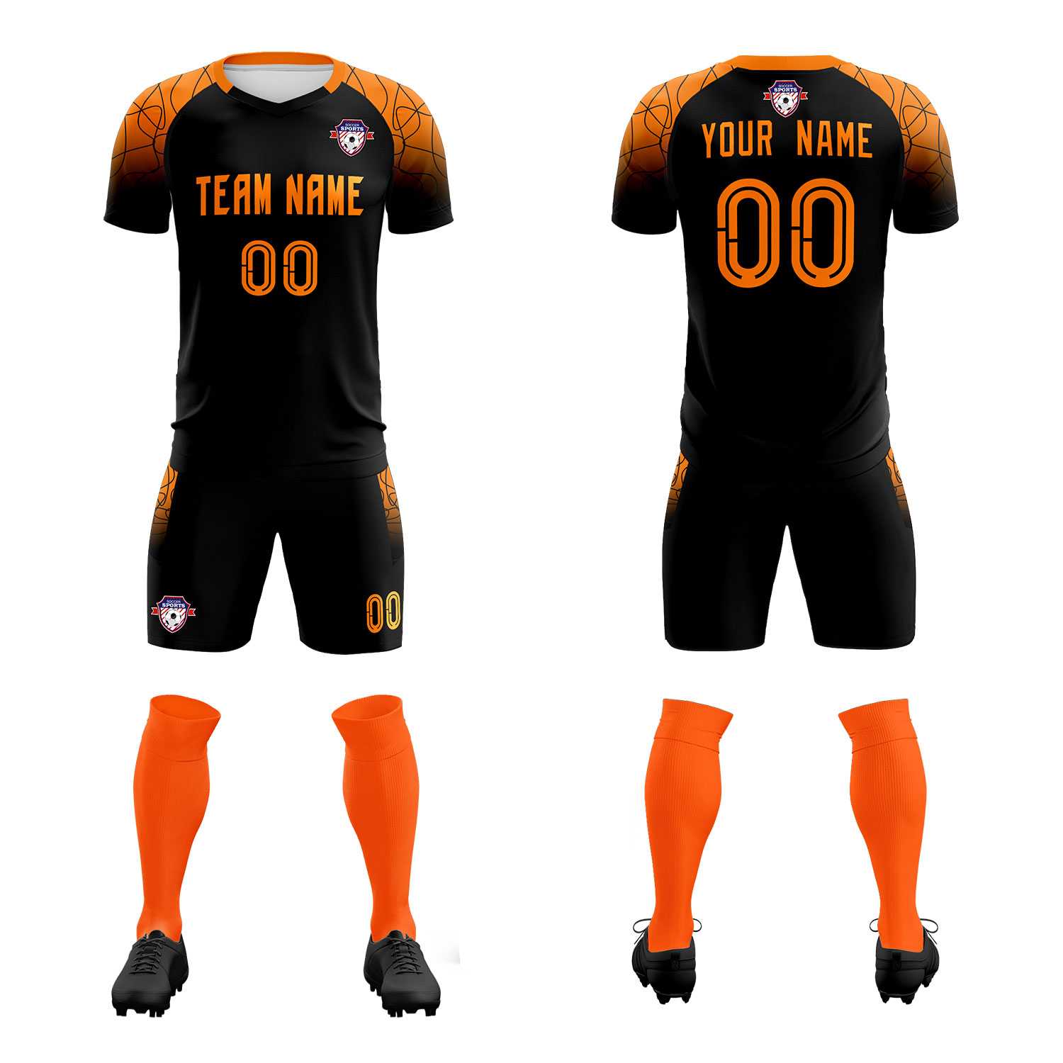Custom Black Classic Soccer Training Sets Jersey For Adults/Kids