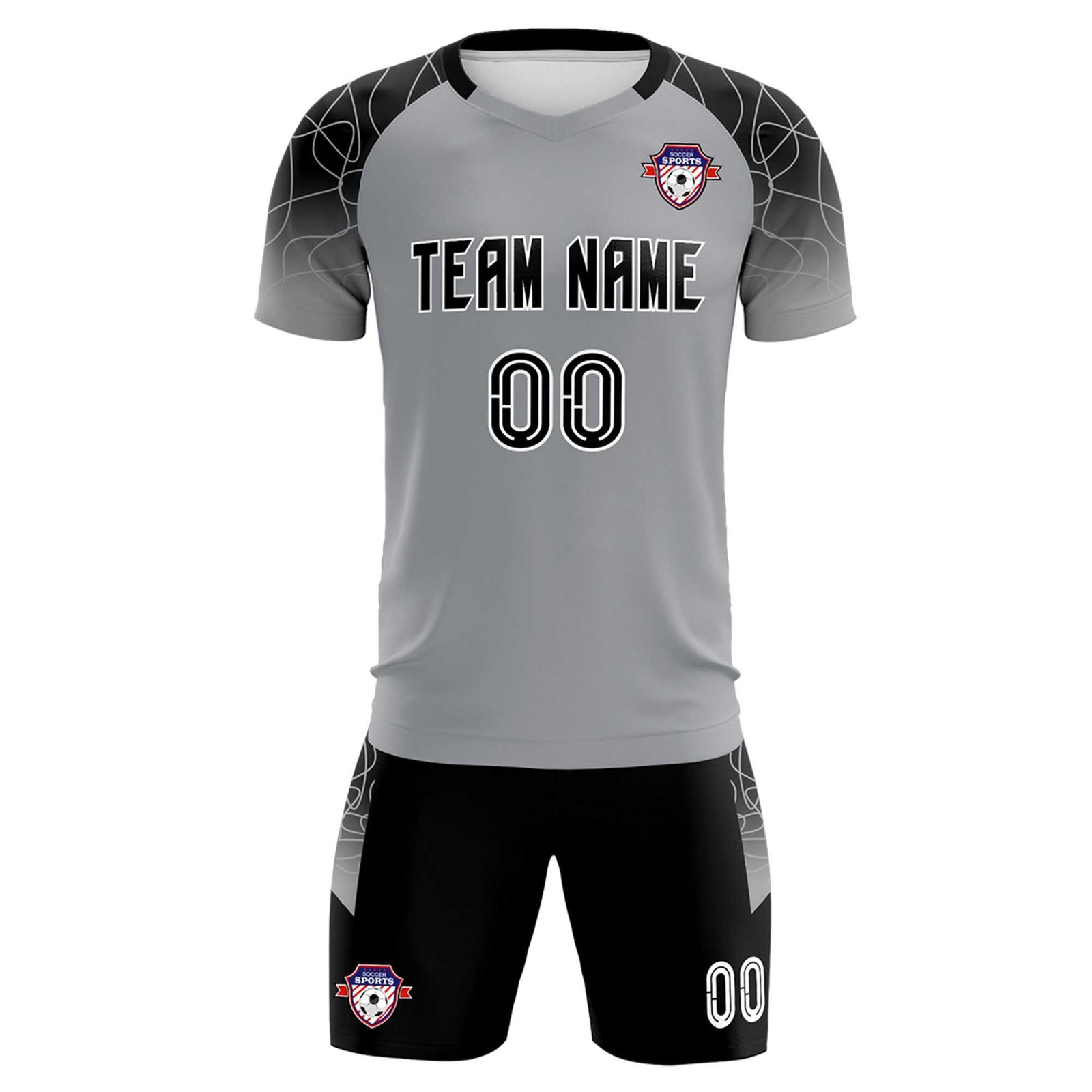 Custom Silver Classic Soccer Training Sets Jersey For Adults/Kids