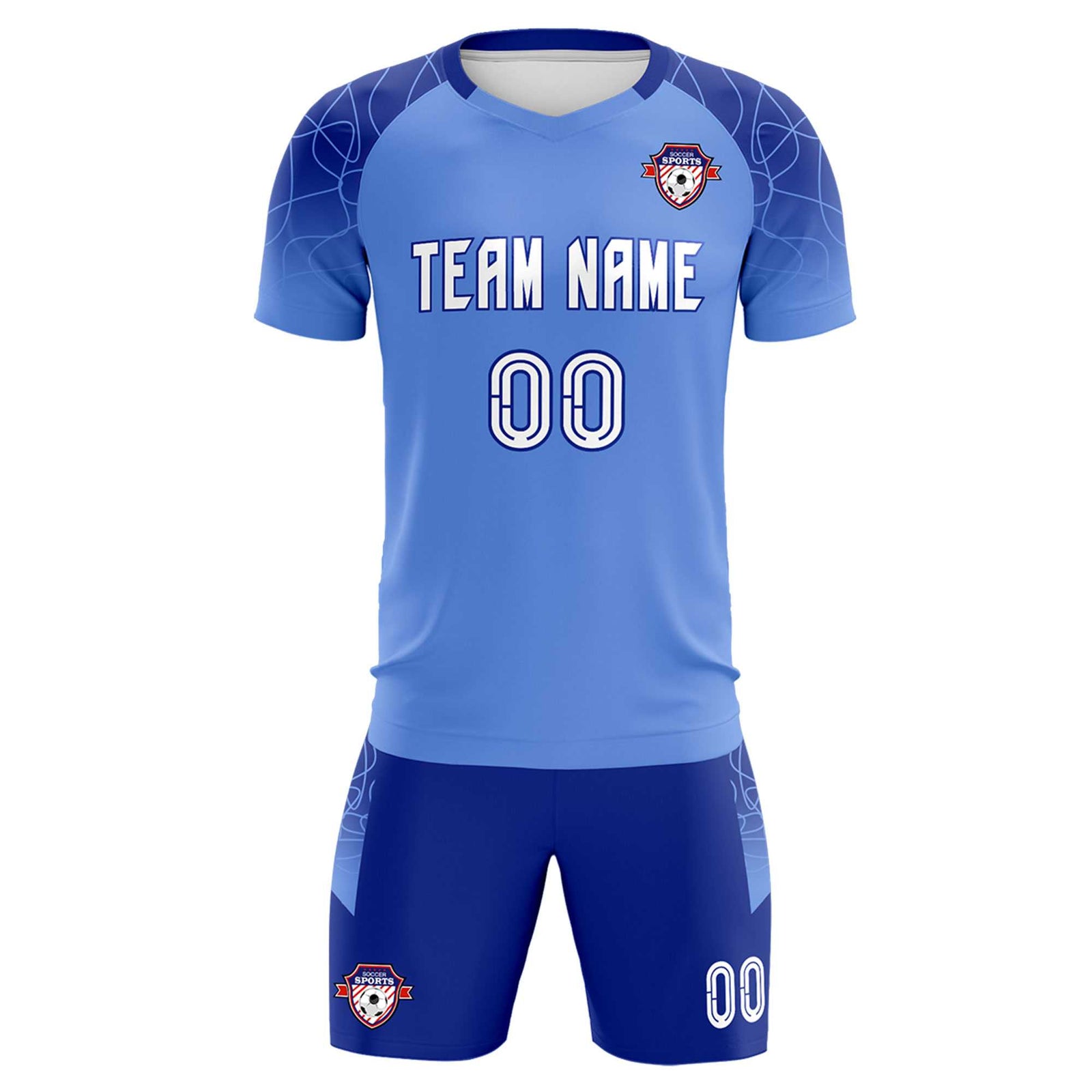 Custom Light Blue Classic Soccer Training Sets Jersey For Adults/Kids
