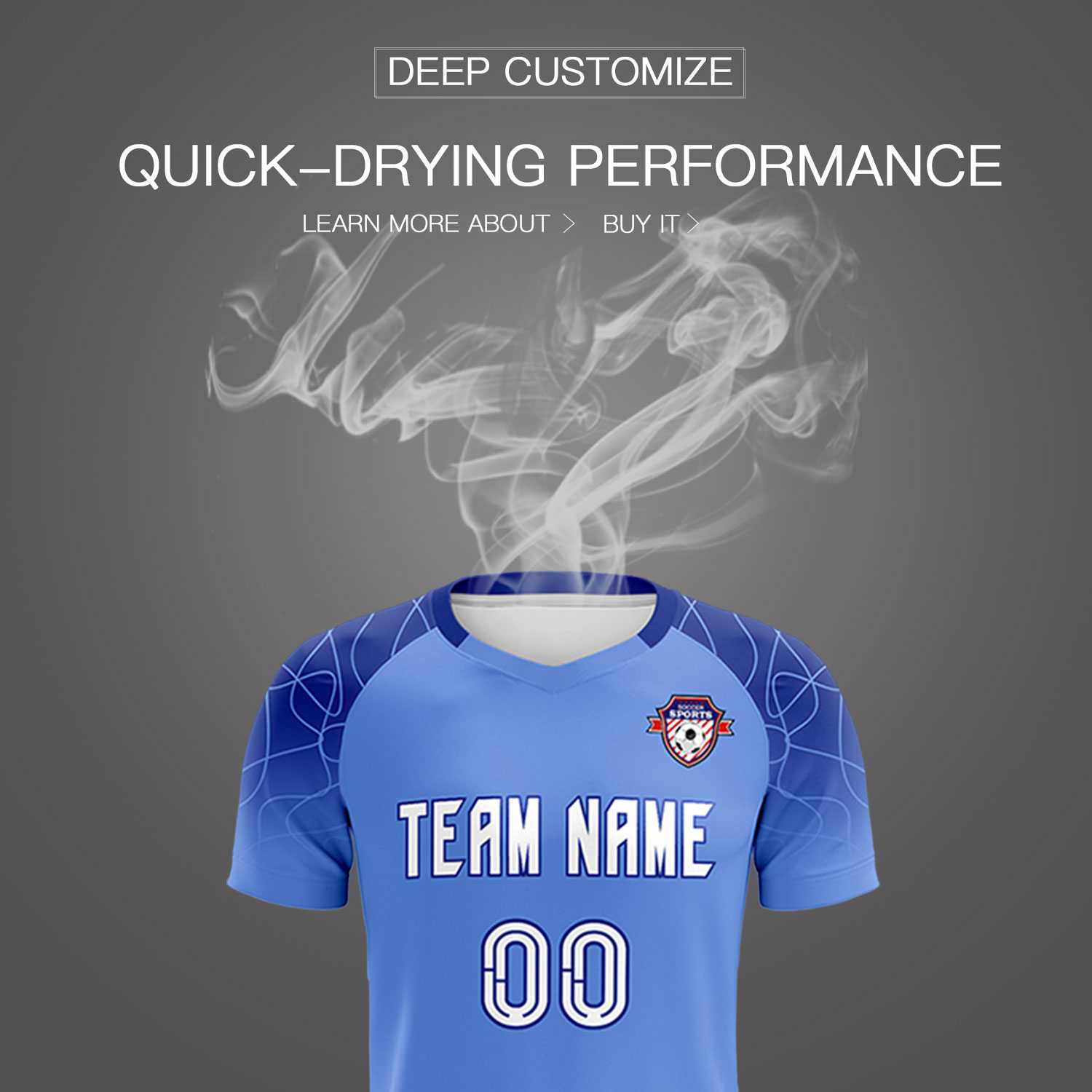 Custom Light Blue Classic Soccer Training Sets Jersey For Adults/Kids