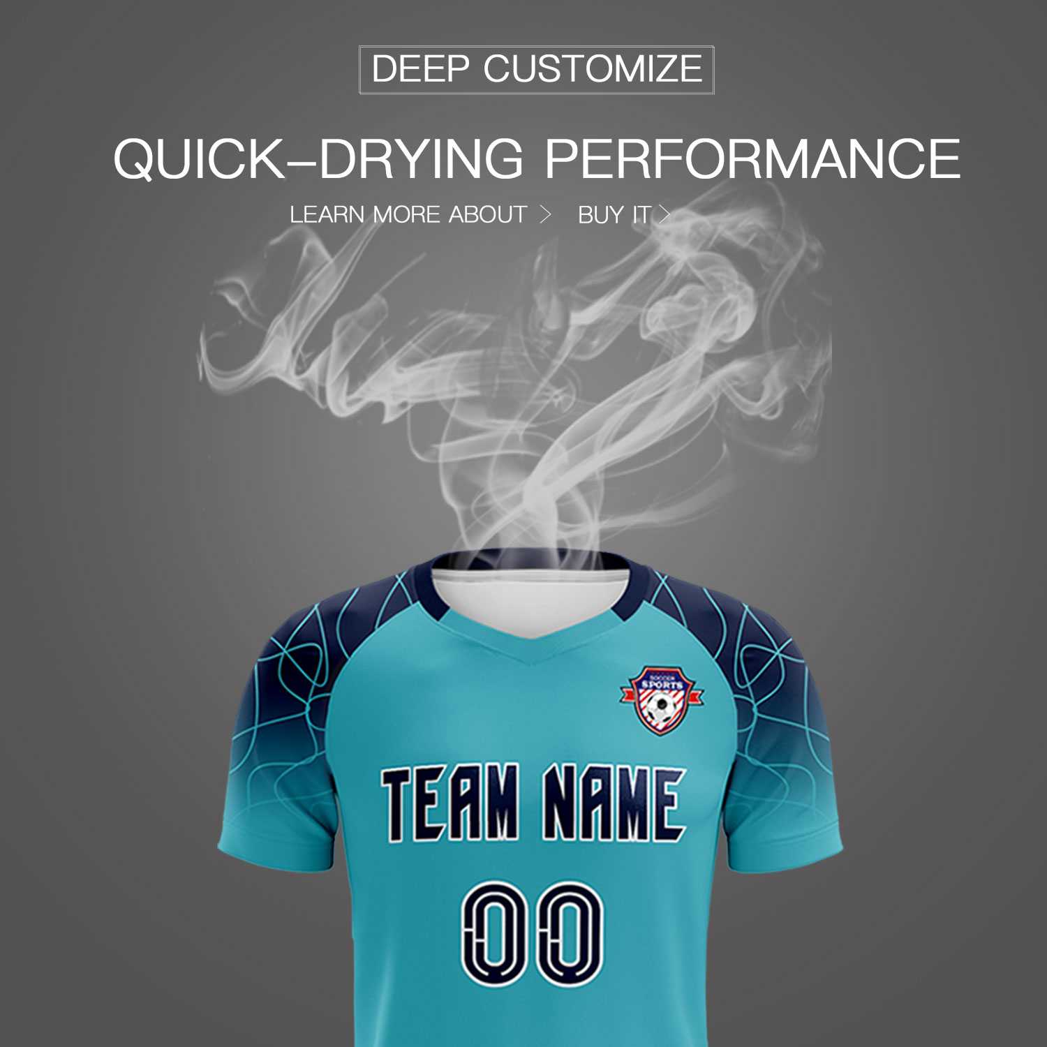 Custom Sky Blue Classic Soccer Training Sets Jersey For Adults/Kids