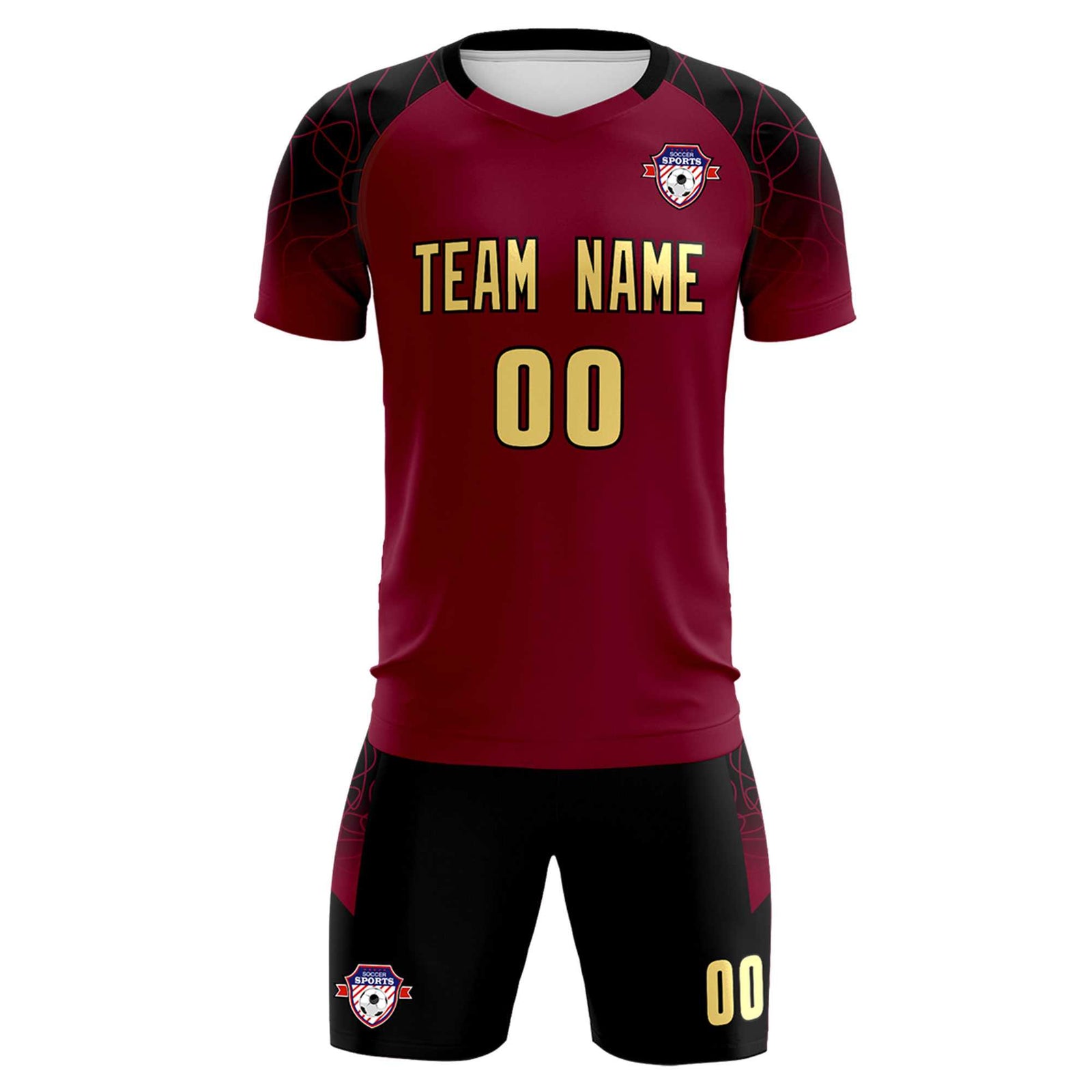 Custom Crimson Classic Soccer Training Sets Jersey For Adults/Kids
