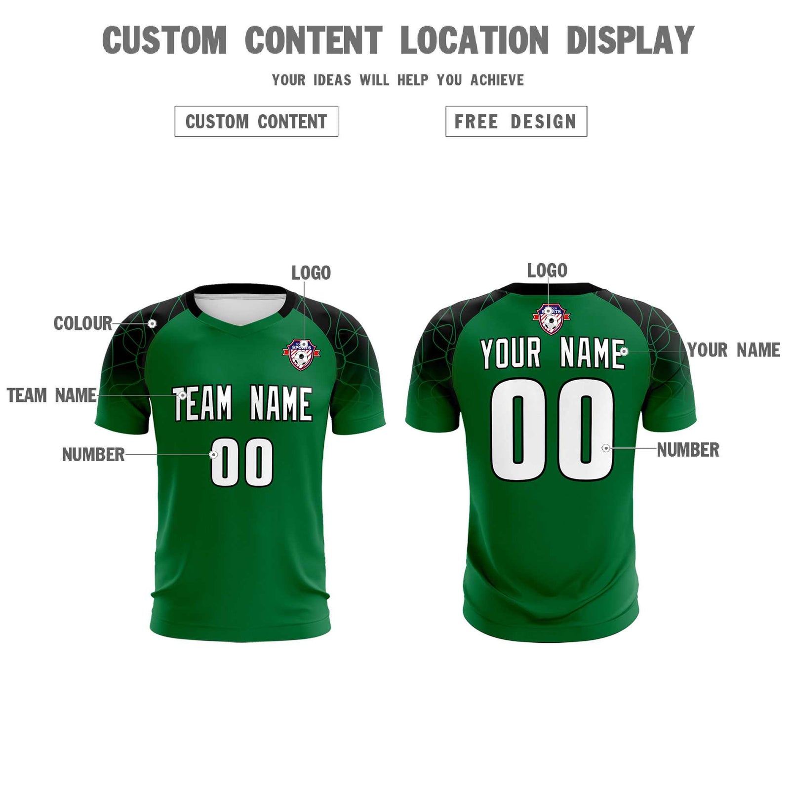Custom Kelly Green Classic Soccer Training Sets Jersey For Adults/Kids