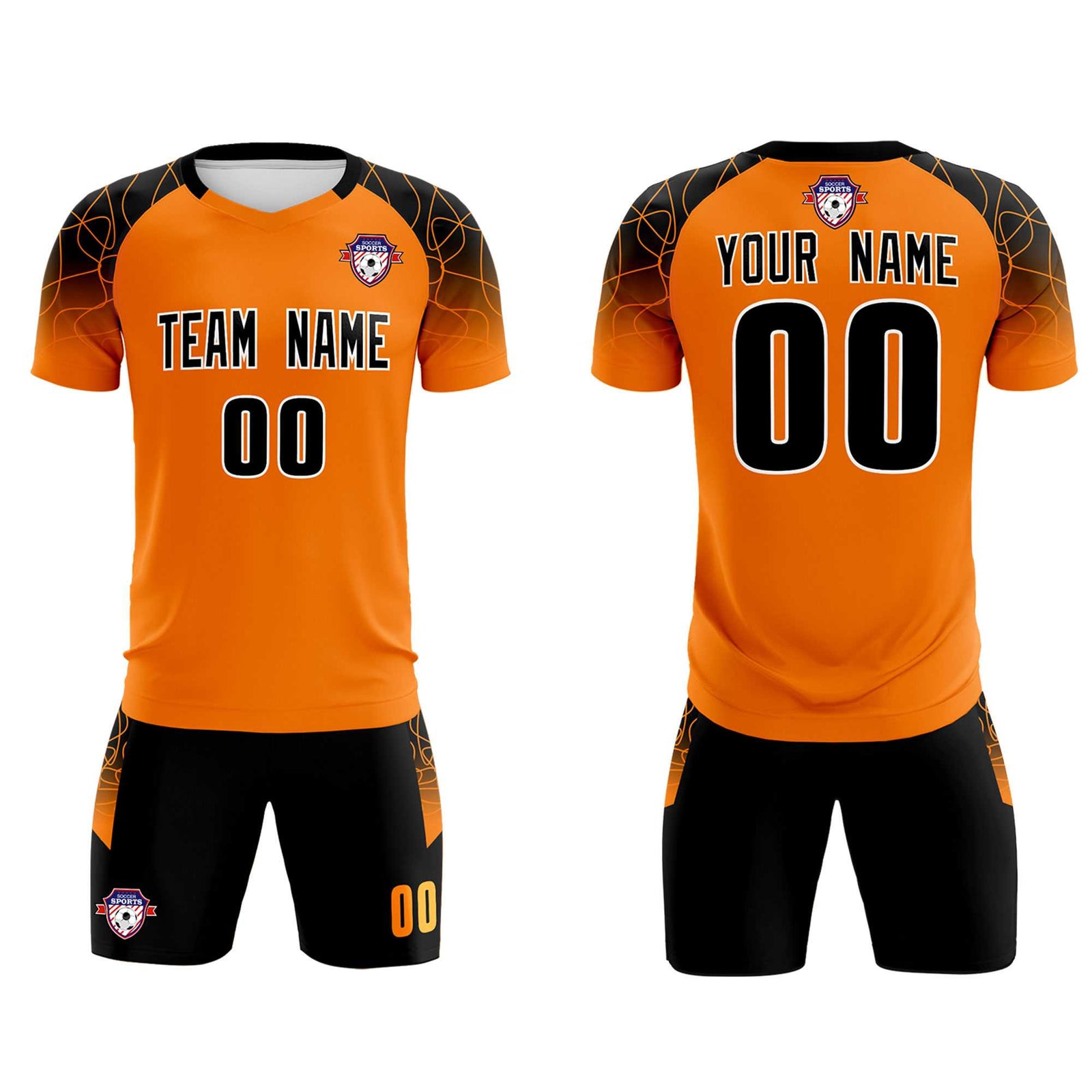Custom Orange Classic Soccer Training Sets Jersey For Adults/Kids