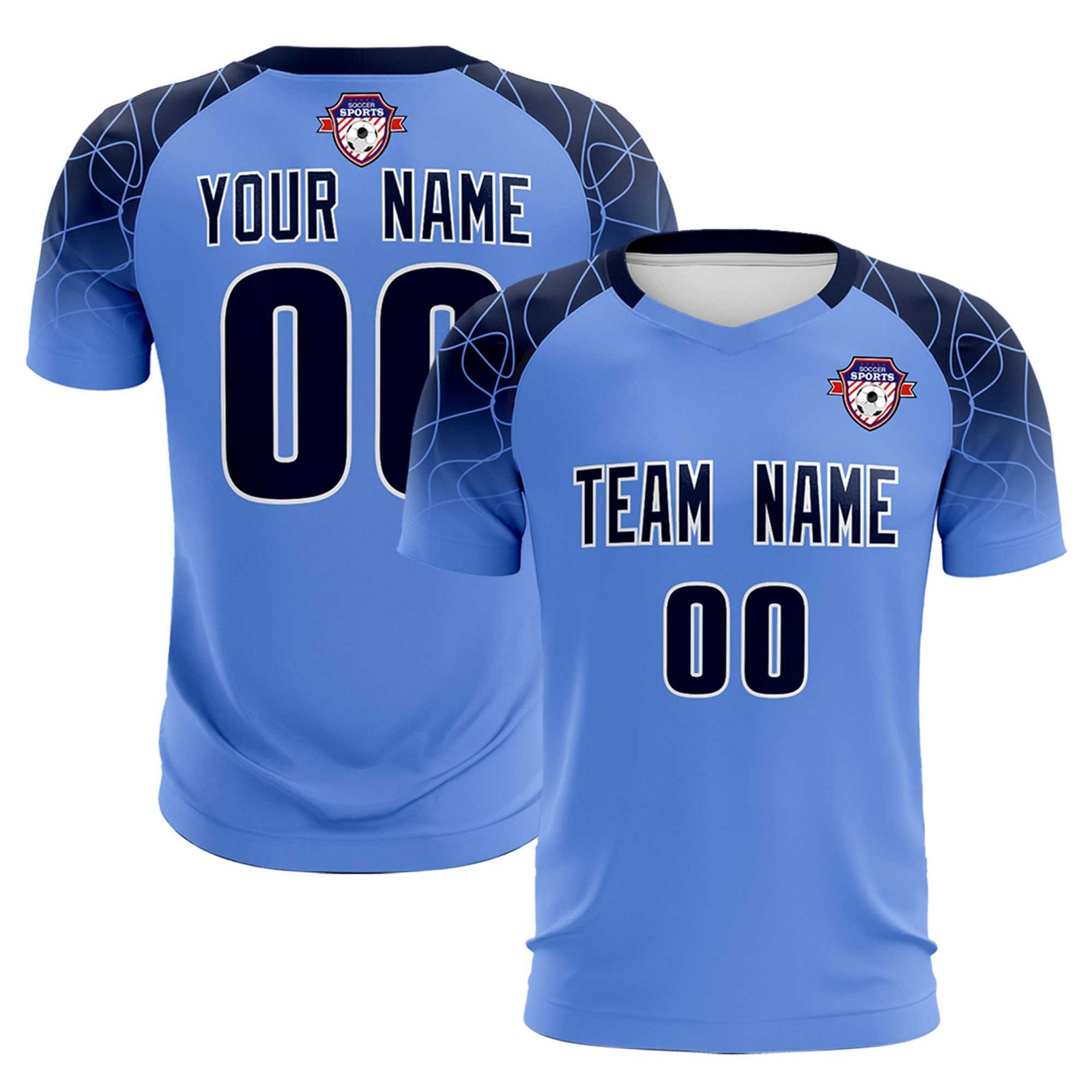 Custom Light Blue Classic Soccer Training Sets Jersey For Adults/Kids