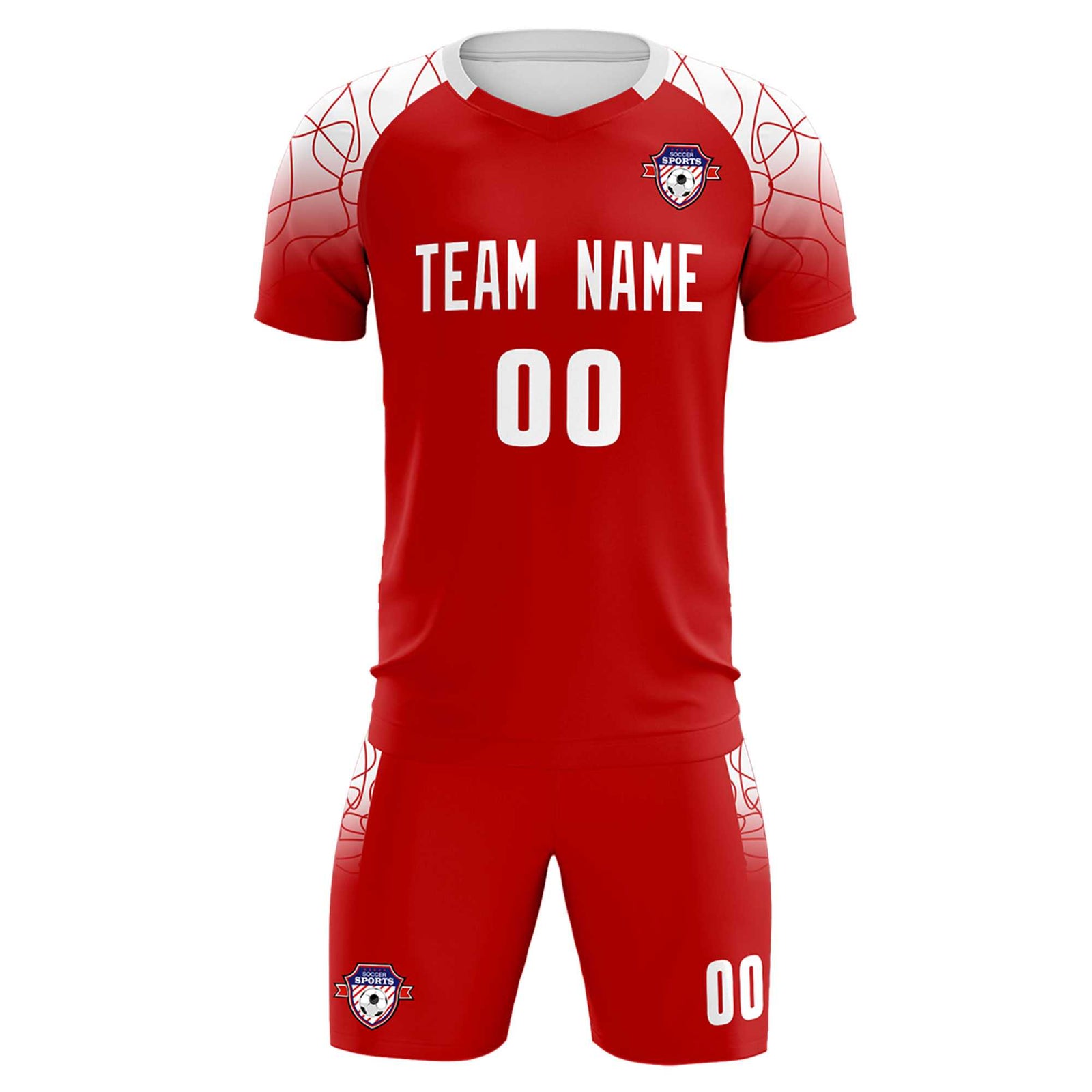 Custom Red Classic Soccer Training Sets Jersey For Adults/Kids
