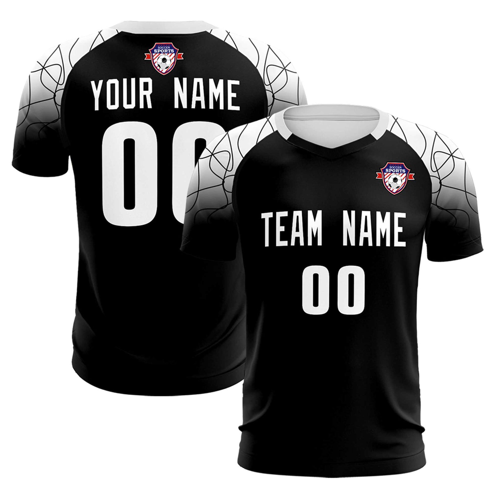 Custom Black Classic Soccer Training Sets Jersey For Adults/Kids