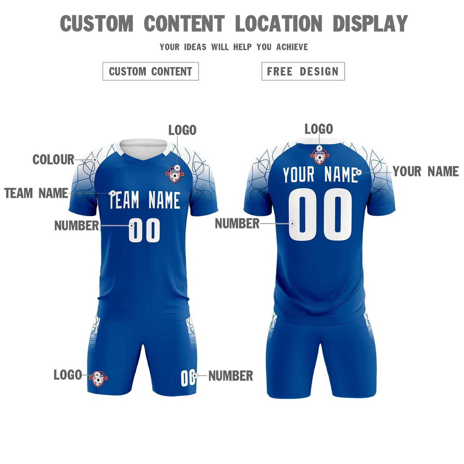 Custom Navy Classic Soccer Training Sets Jersey For Adults/Kids