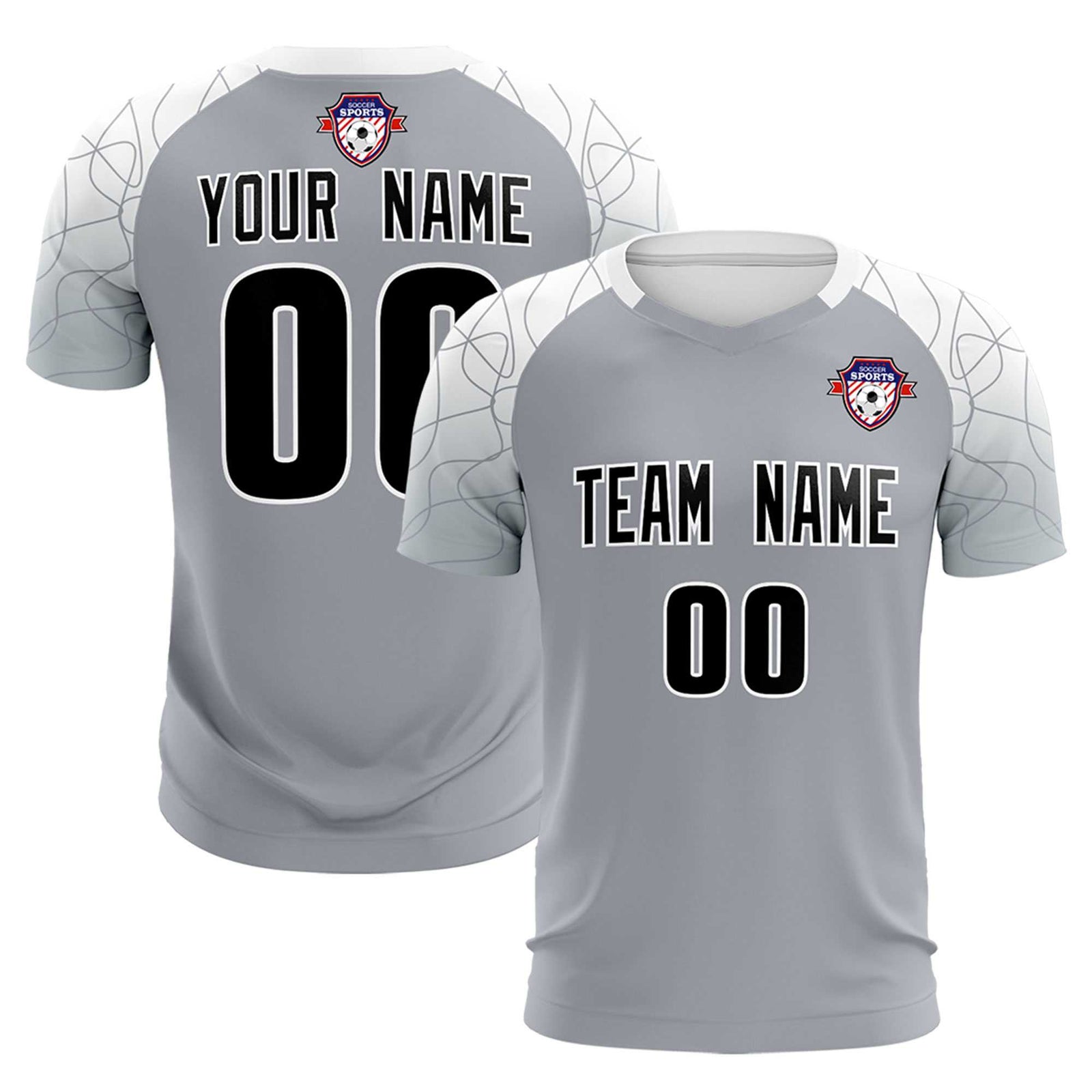 Custom Silver Classic Soccer Training Sets Jersey For Adults/Kids