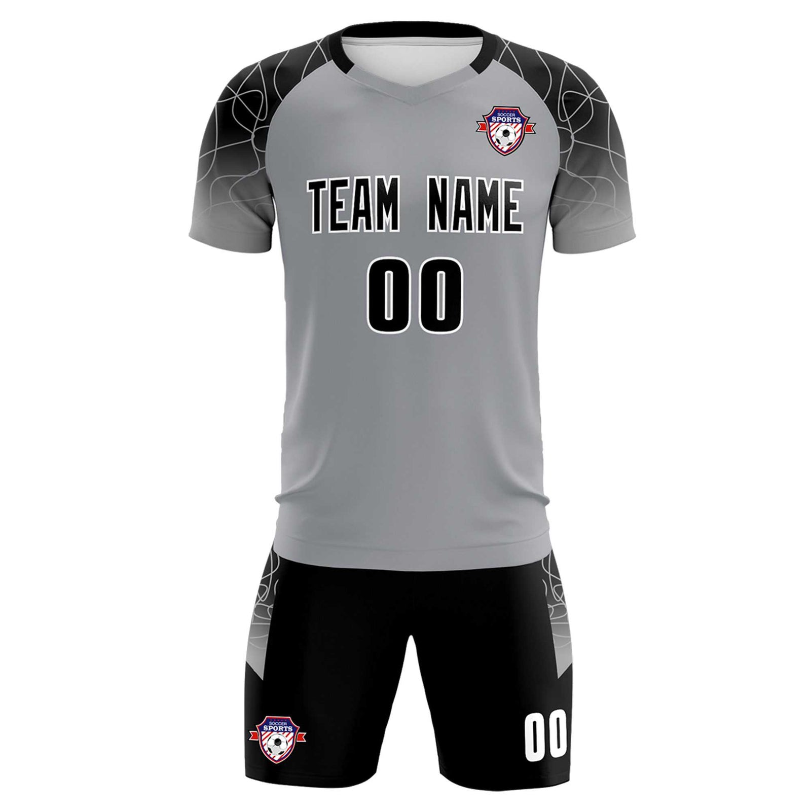 Custom Silver Classic Soccer Training Sets Jersey For Adults/Kids