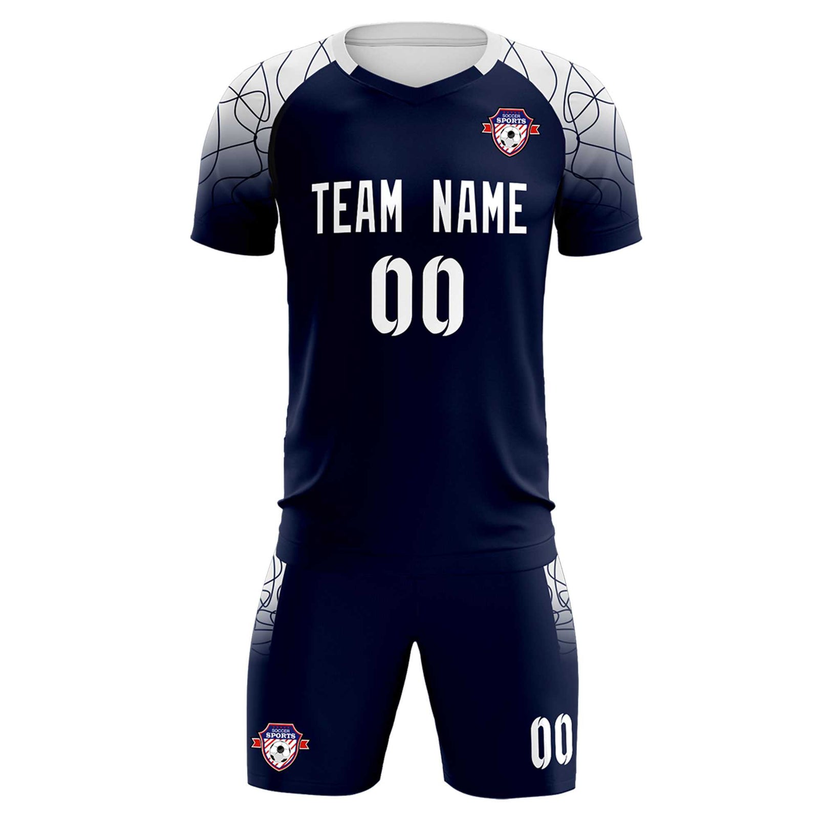 Custom Navy Classic Soccer Training Sets Jersey For Adults/Kids
