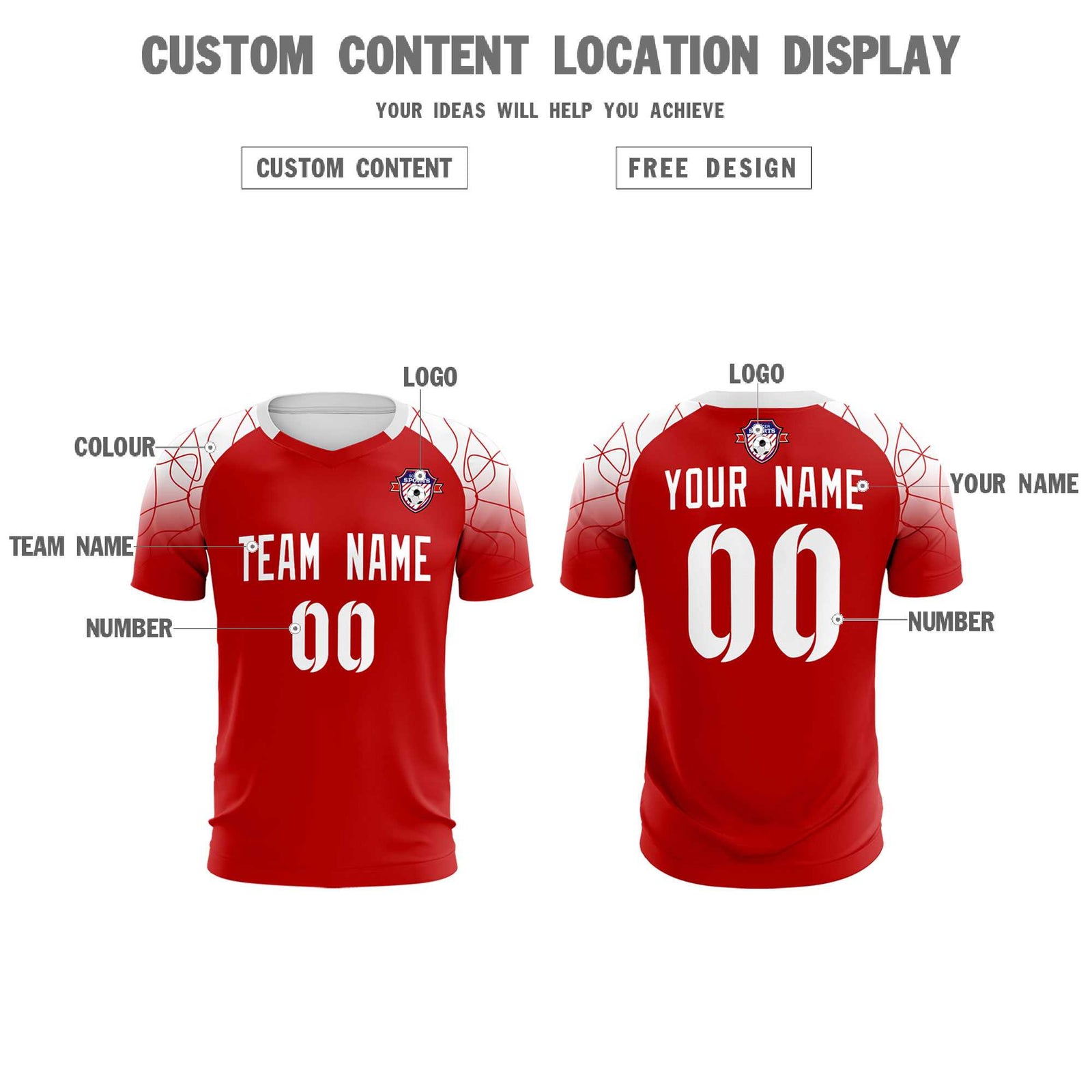 Custom Red Classic Soccer Training Sets Jersey For Adults/Kids