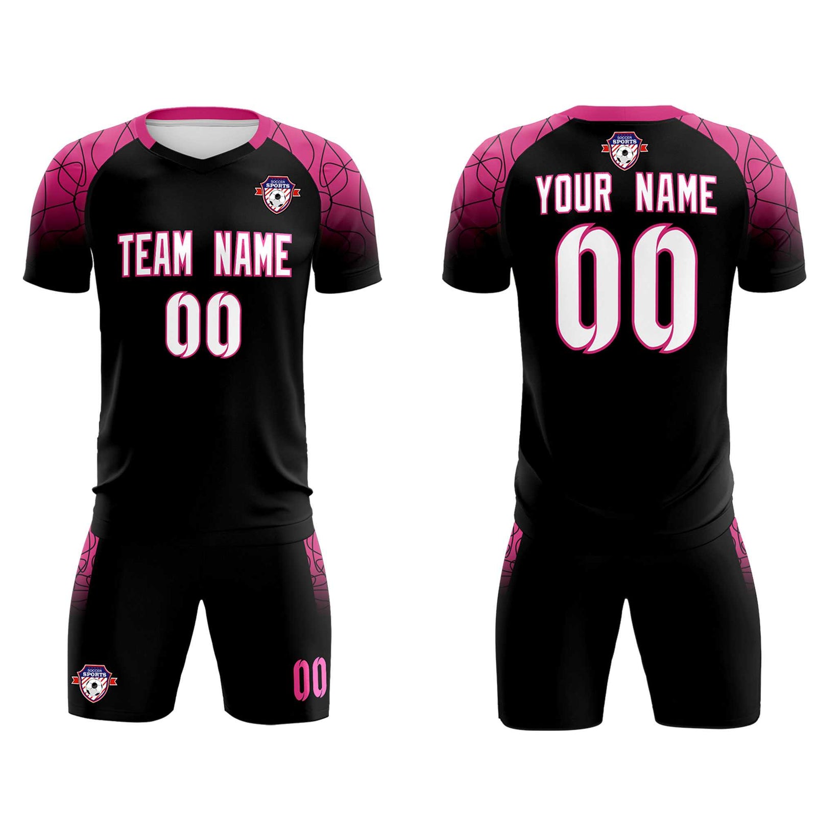 Custom Black Classic Soccer Training Sets Jersey For Adults/Kids