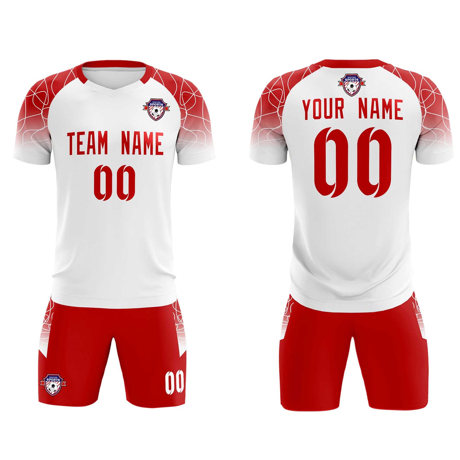 Custom White Classic Soccer Training Sets Jersey For Adults/Kids