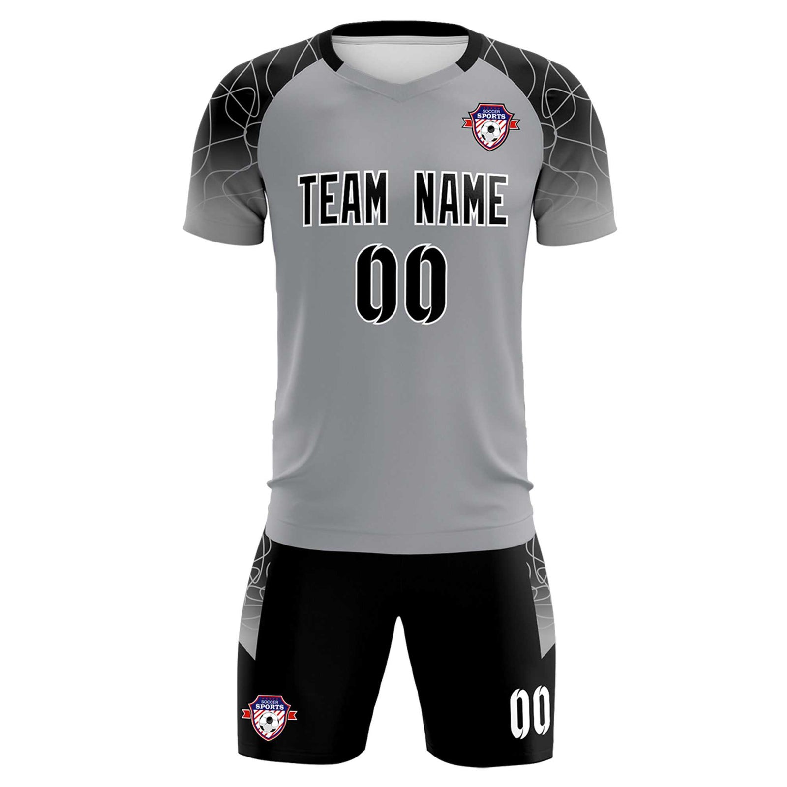 Custom Silver Classic Soccer Training Sets Jersey For Adults/Kids