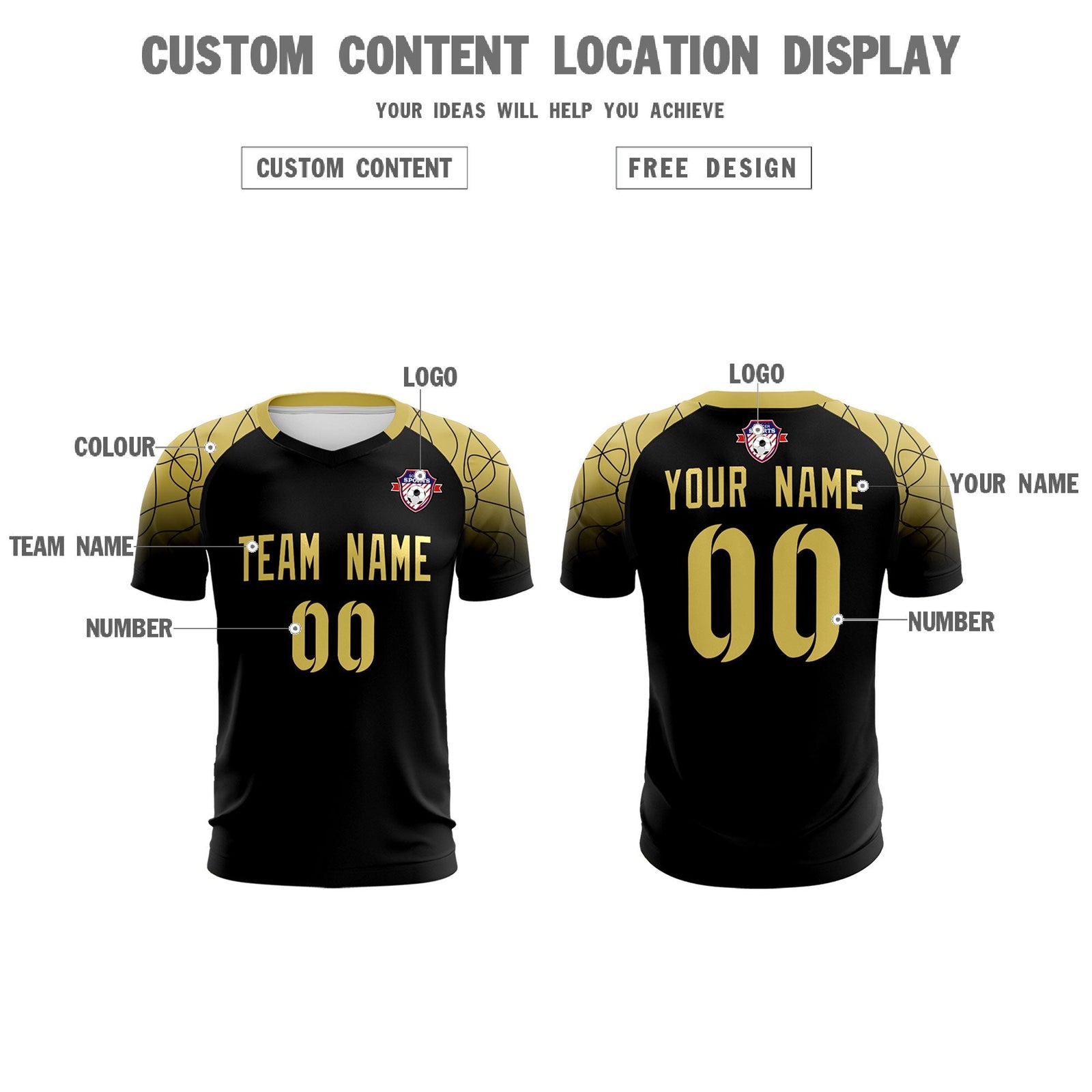 Custom Black Classic Soccer Training Sets Jersey For Adults/Kids