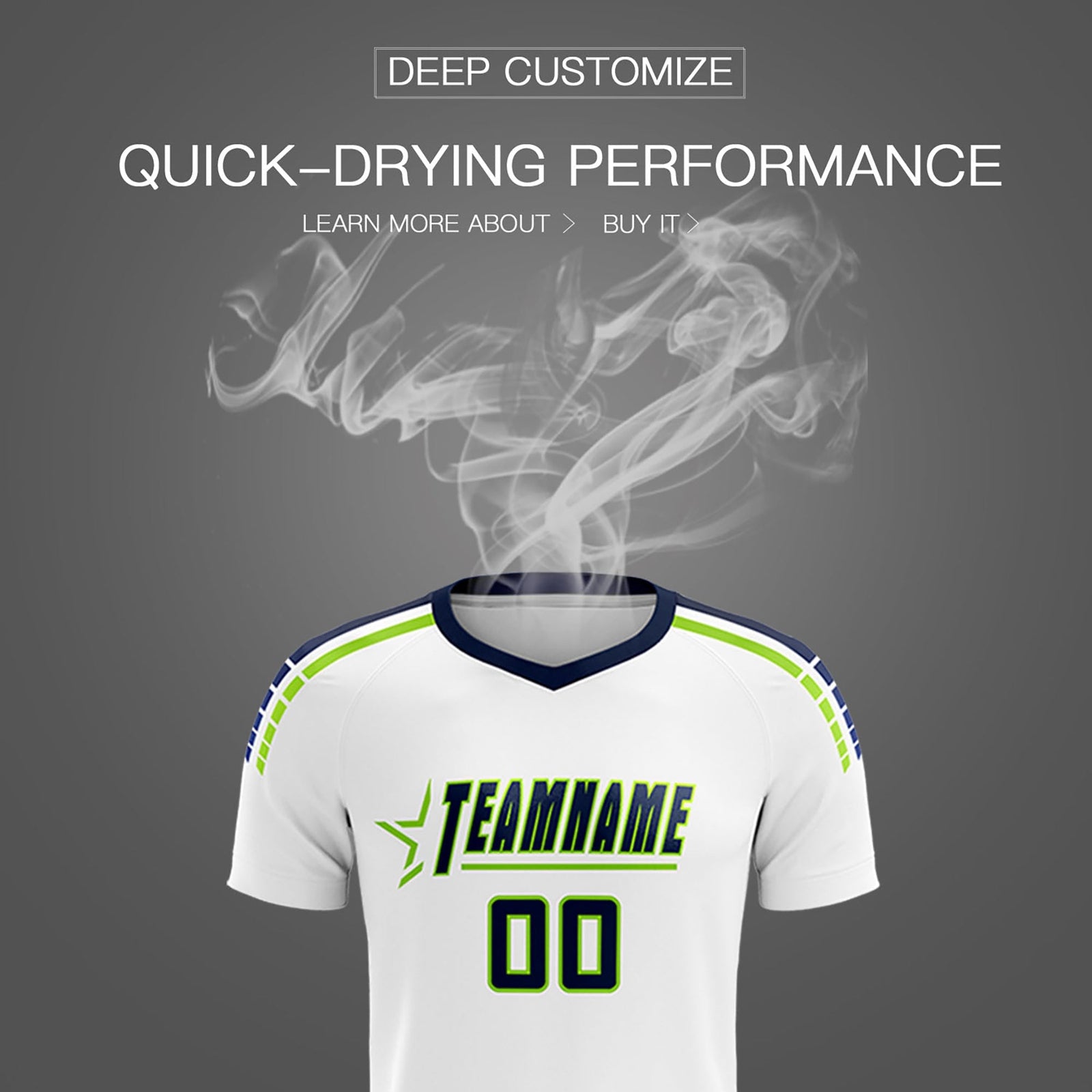 Custom White Raglan Shoulder Striped Soccer Tops/Sets Jersey