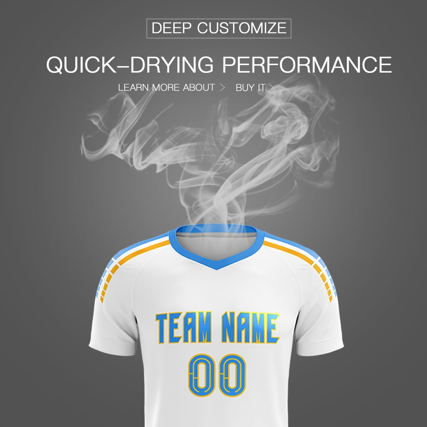 Custom White Raglan Shoulder Striped Soccer Tops/Sets Jersey