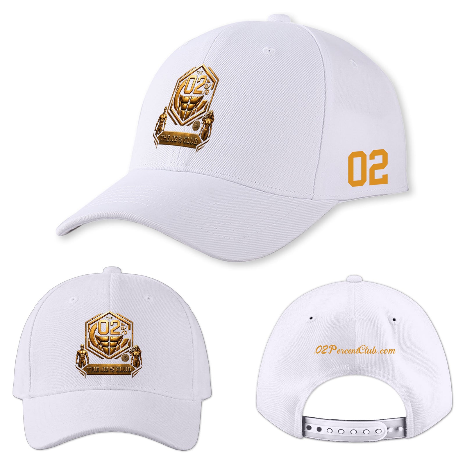 02 Percent Club White Cap