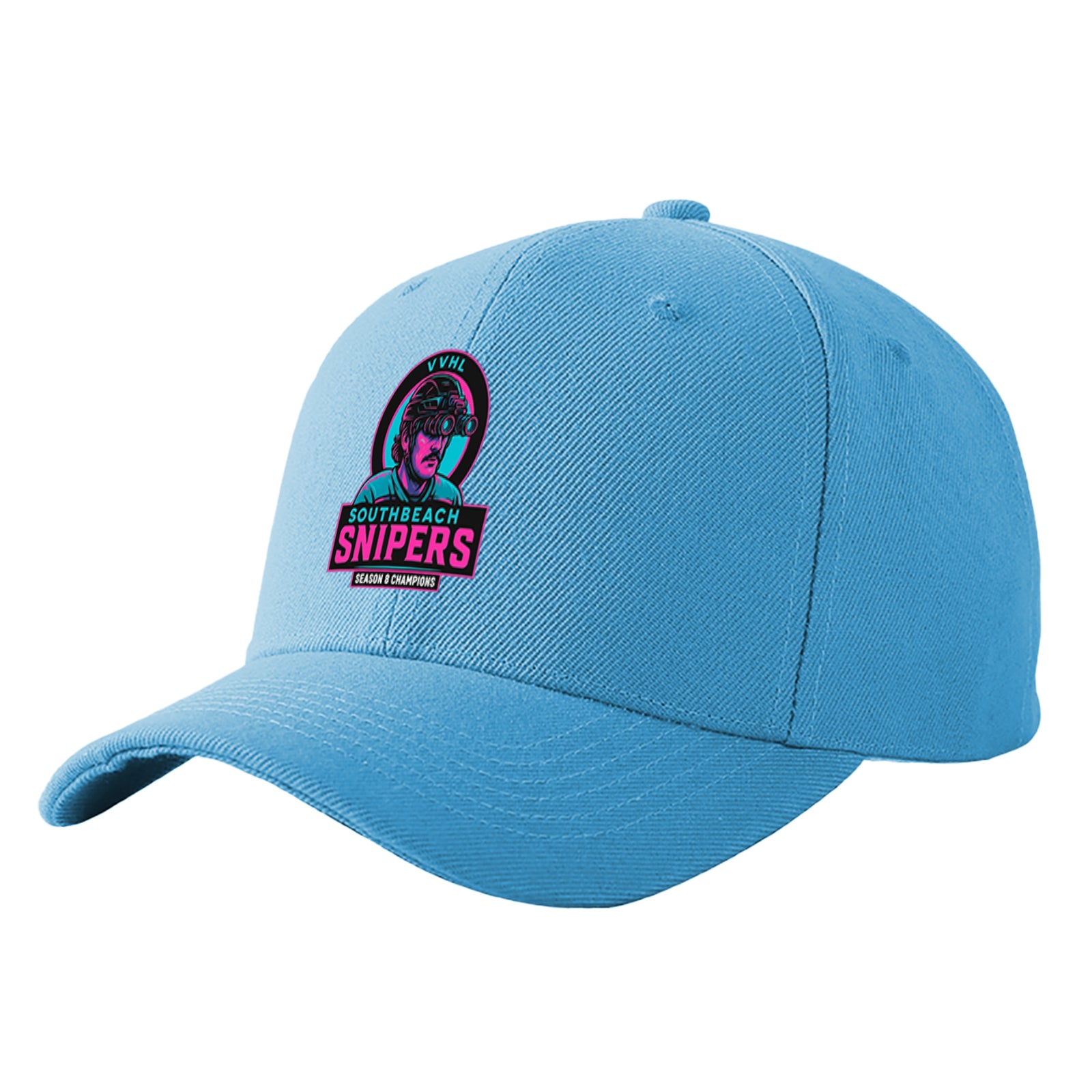 VVHL Powder Blue S9-South-Beach-Snipers 3D Puff Embroidery Flat Embroidery Baseball Cap