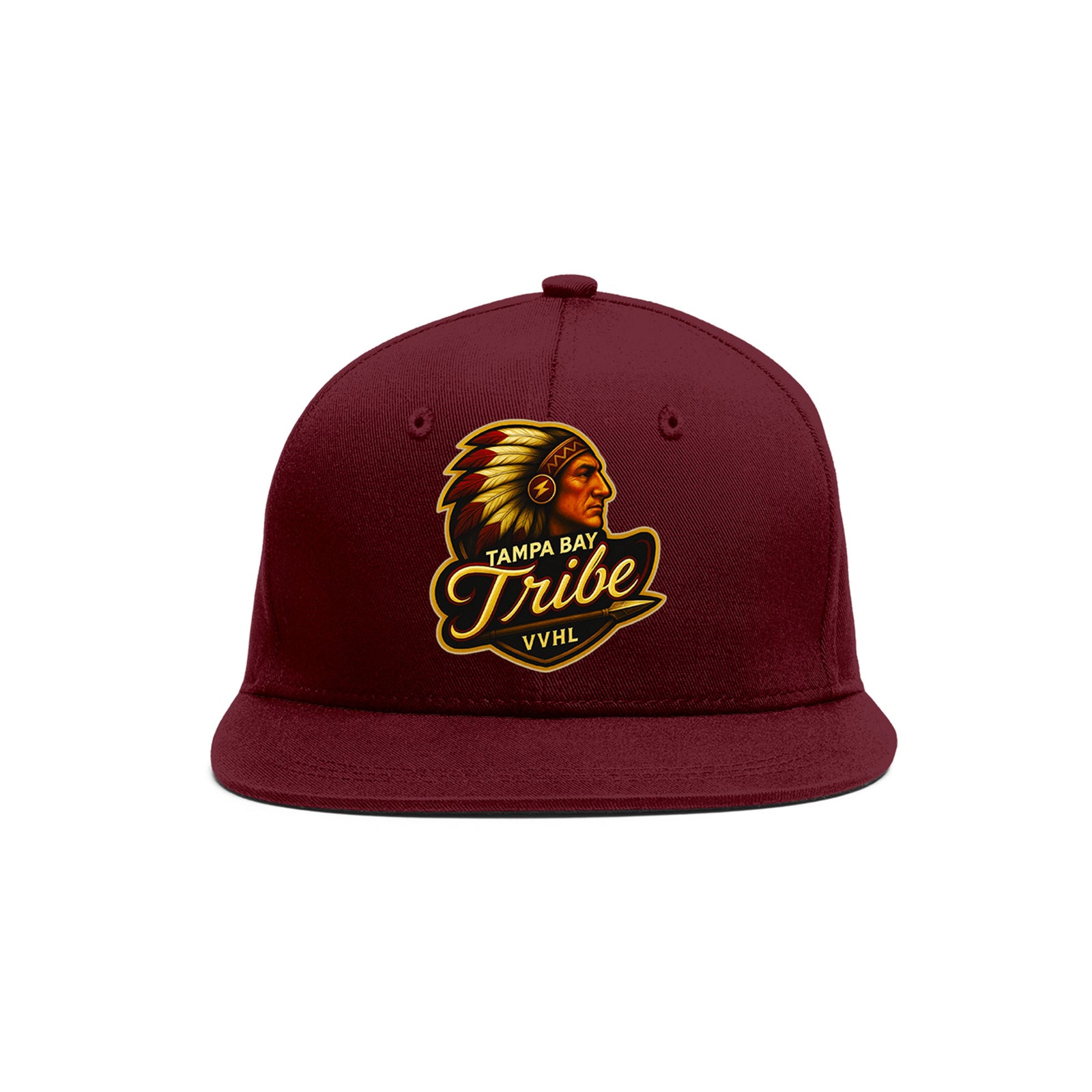 VVHL Old Gold S7-Tampa-bay-tribe 3D Puff Embroidery Flat Embroidery Baseball Cap
