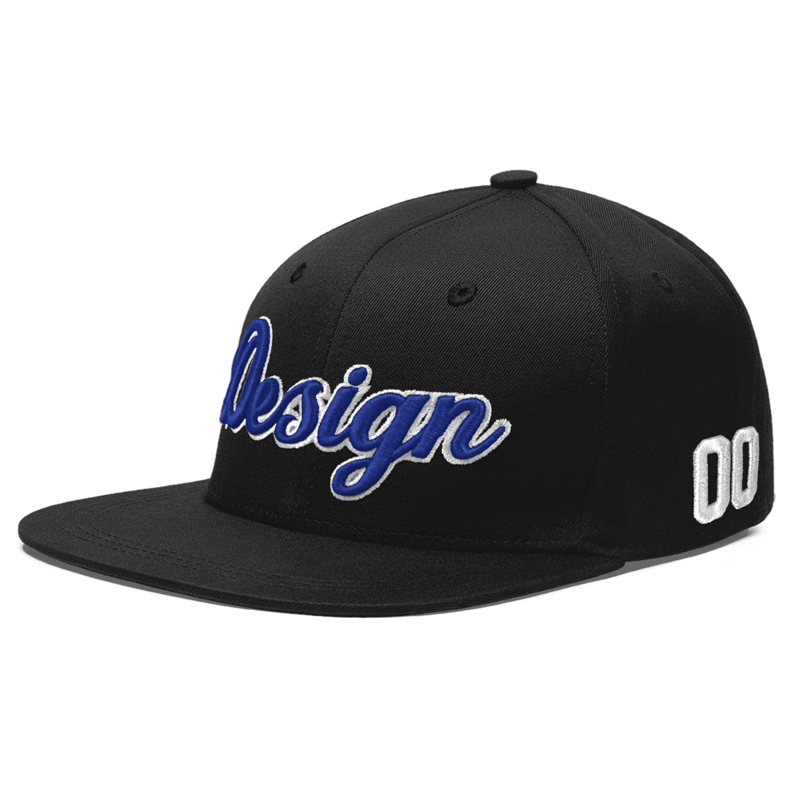 Custom Black 3D Puff Embroidery Flat Embroidery Casual Sport Baseball Cap