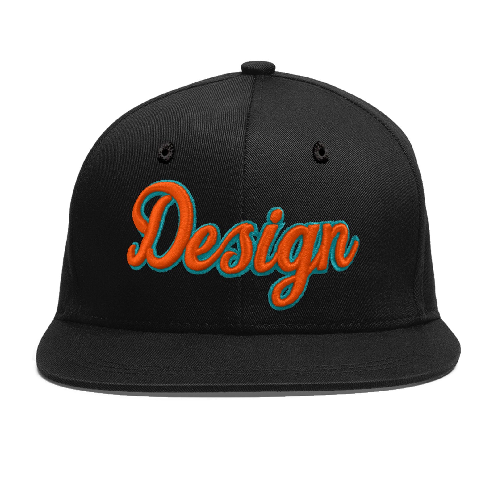 Custom Black 3D Puff Embroidery Flat Embroidery Casual Sport Baseball Cap