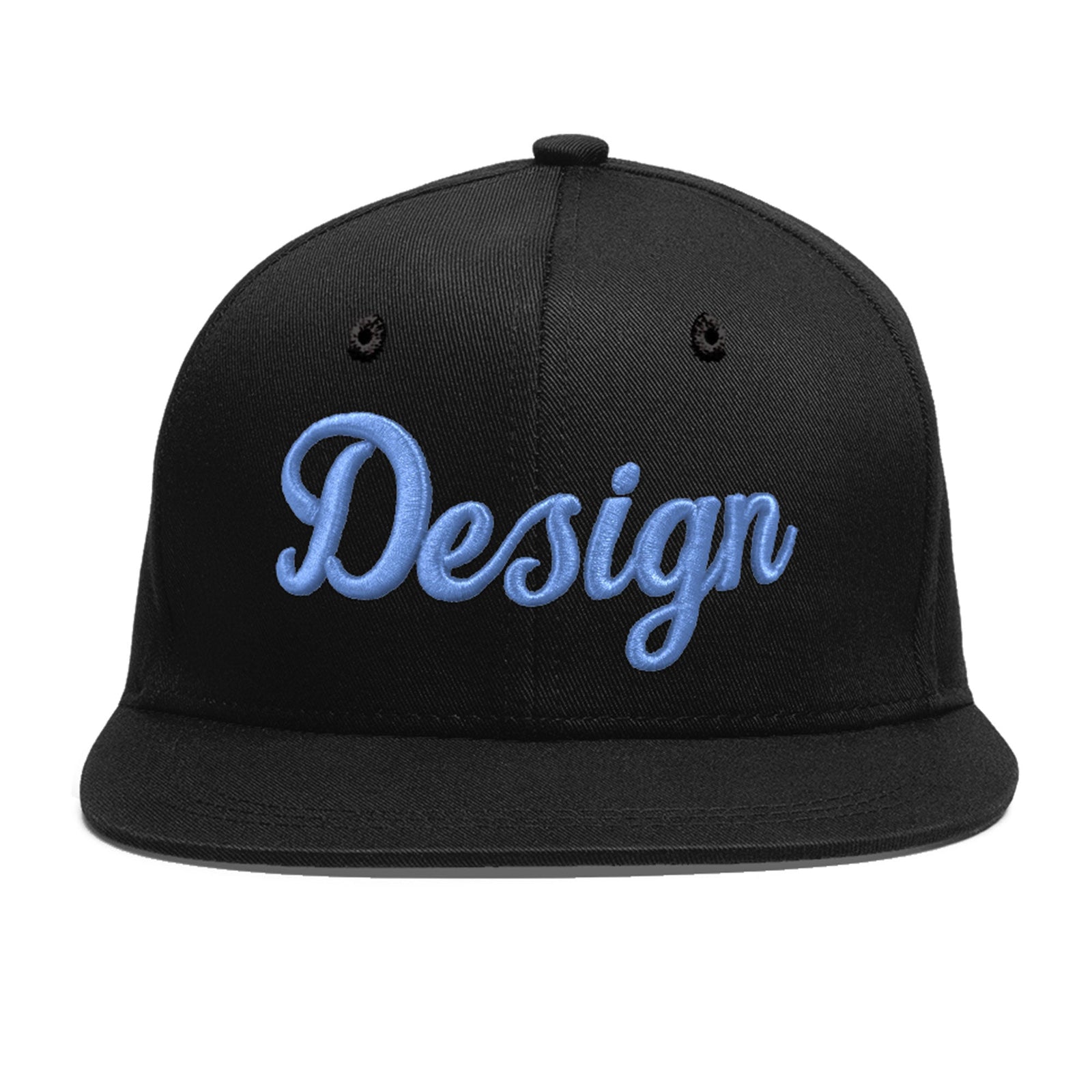 Custom Black 3D Puff Embroidery Flat Embroidery Casual Sport Baseball Cap