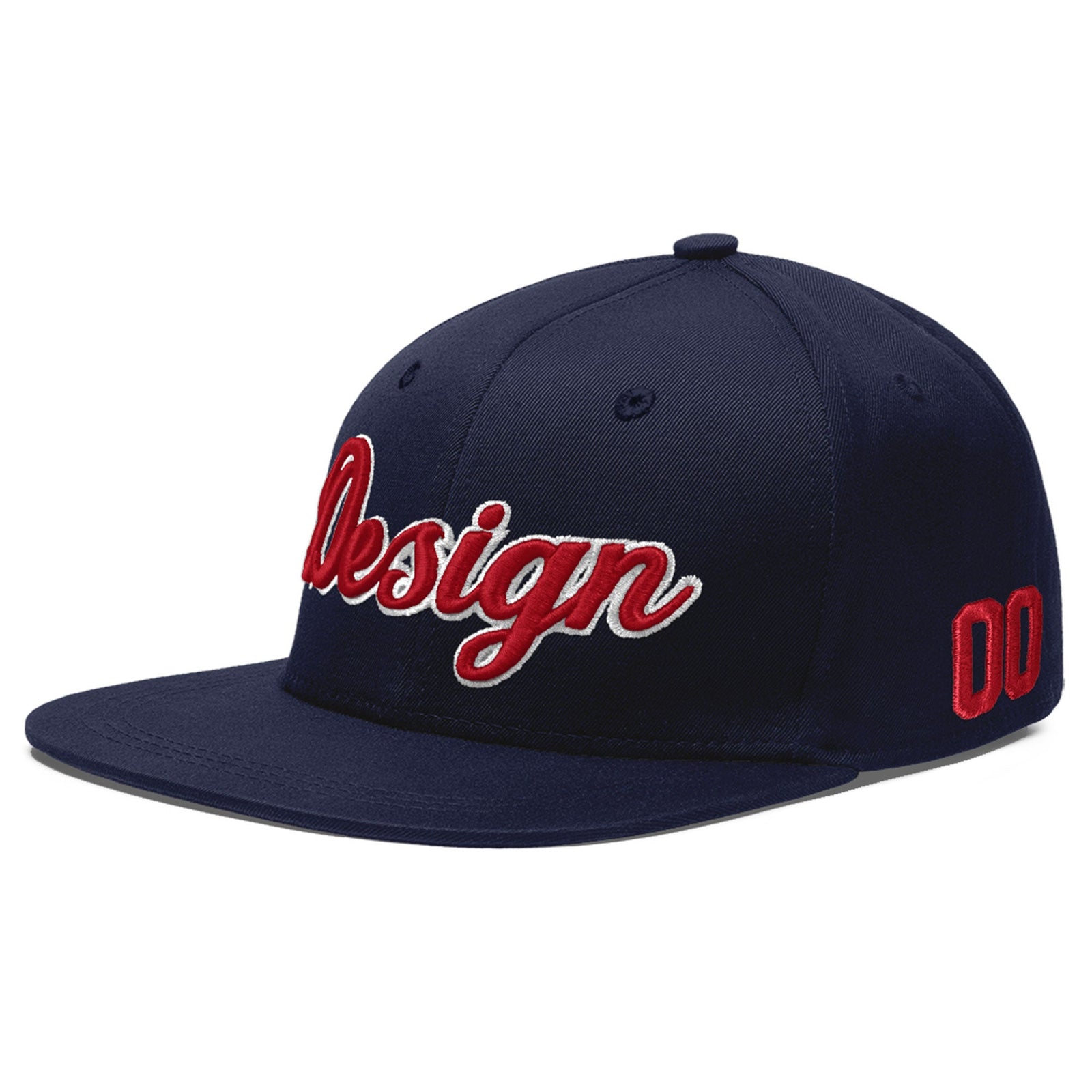 Custom Navy 3D Puff Embroidery Flat Embroidery Casual Sport Baseball Cap
