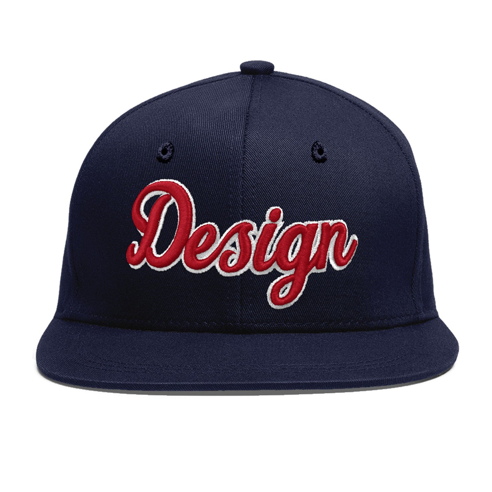Custom Navy 3D Puff Embroidery Flat Embroidery Casual Sport Baseball Cap