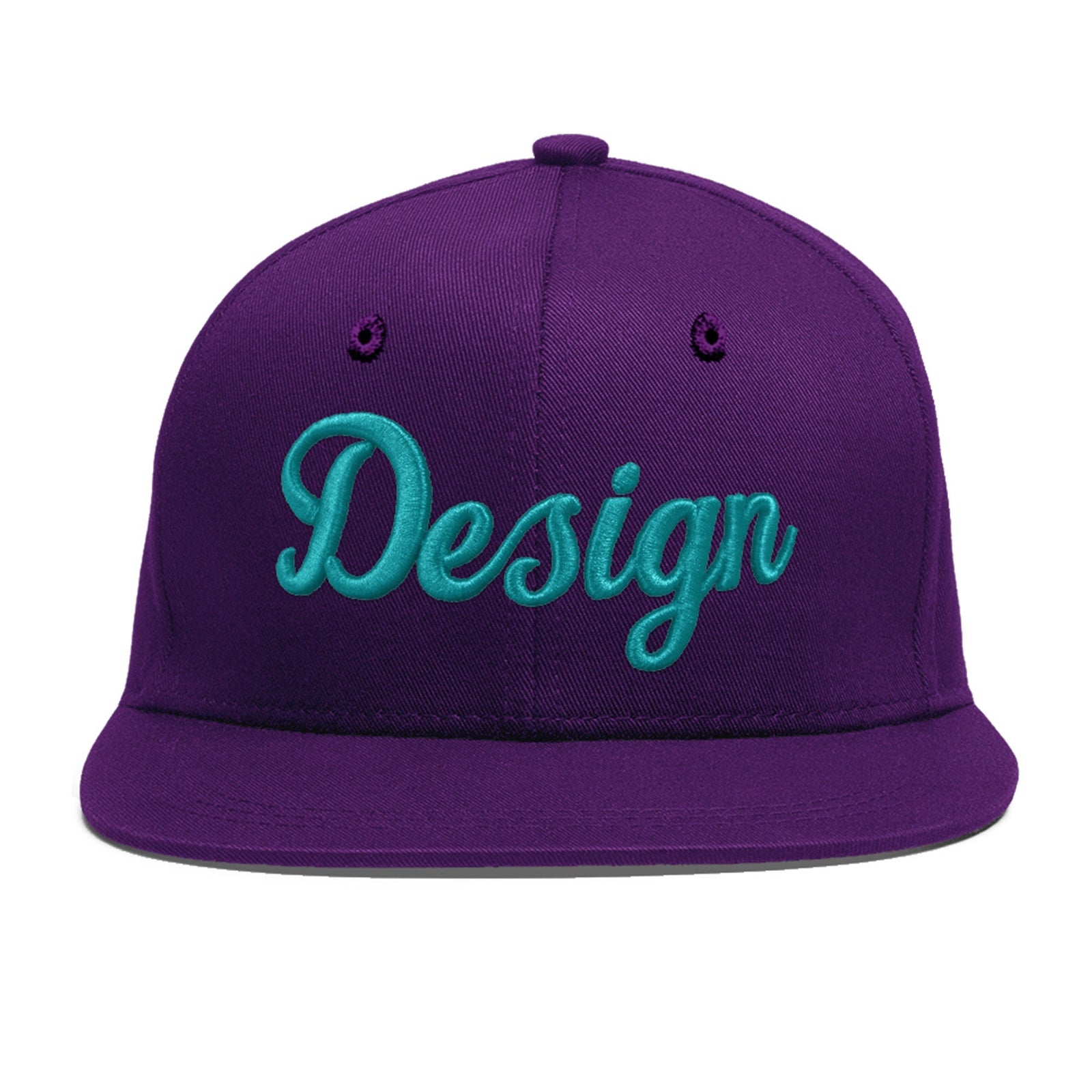 Custom Purple 3D Puff Embroidery Flat Embroidery Casual Sport Baseball Cap