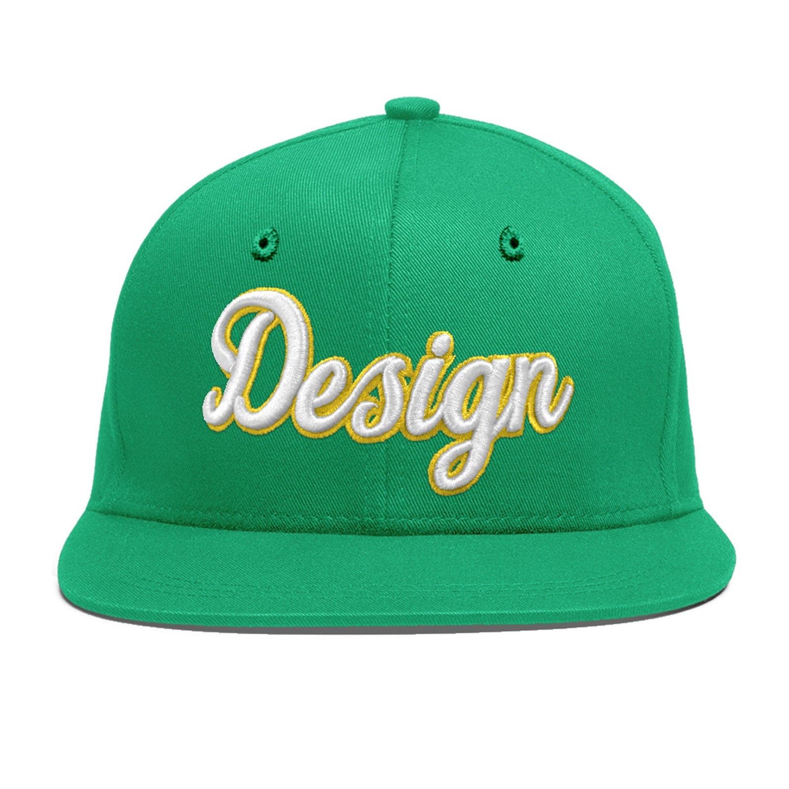 Custom Aqua 3D Puff Embroidery Flat Embroidery Casual Sport Baseball Cap