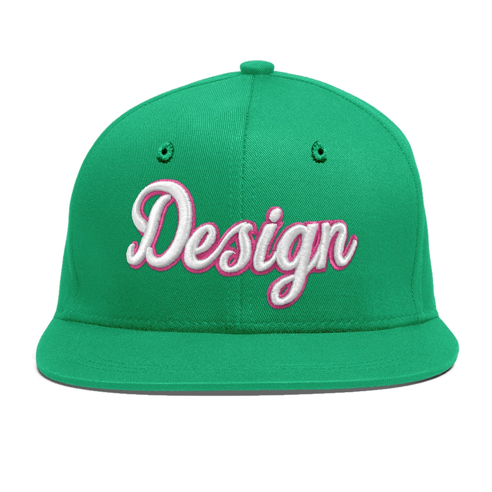 Custom Aqua 3D Puff Embroidery Flat Embroidery Casual Sport Baseball Cap