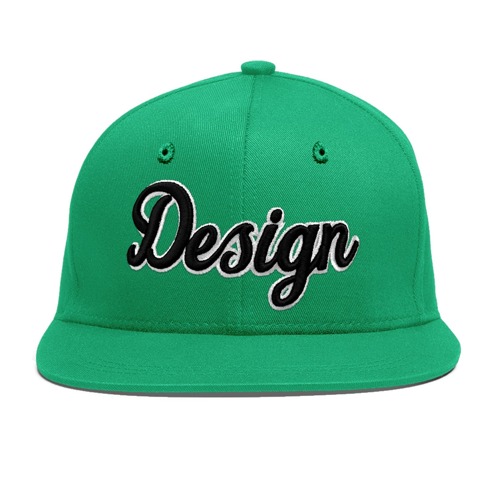Custom Aqua 3D Puff Embroidery Flat Embroidery Casual Sport Baseball Cap