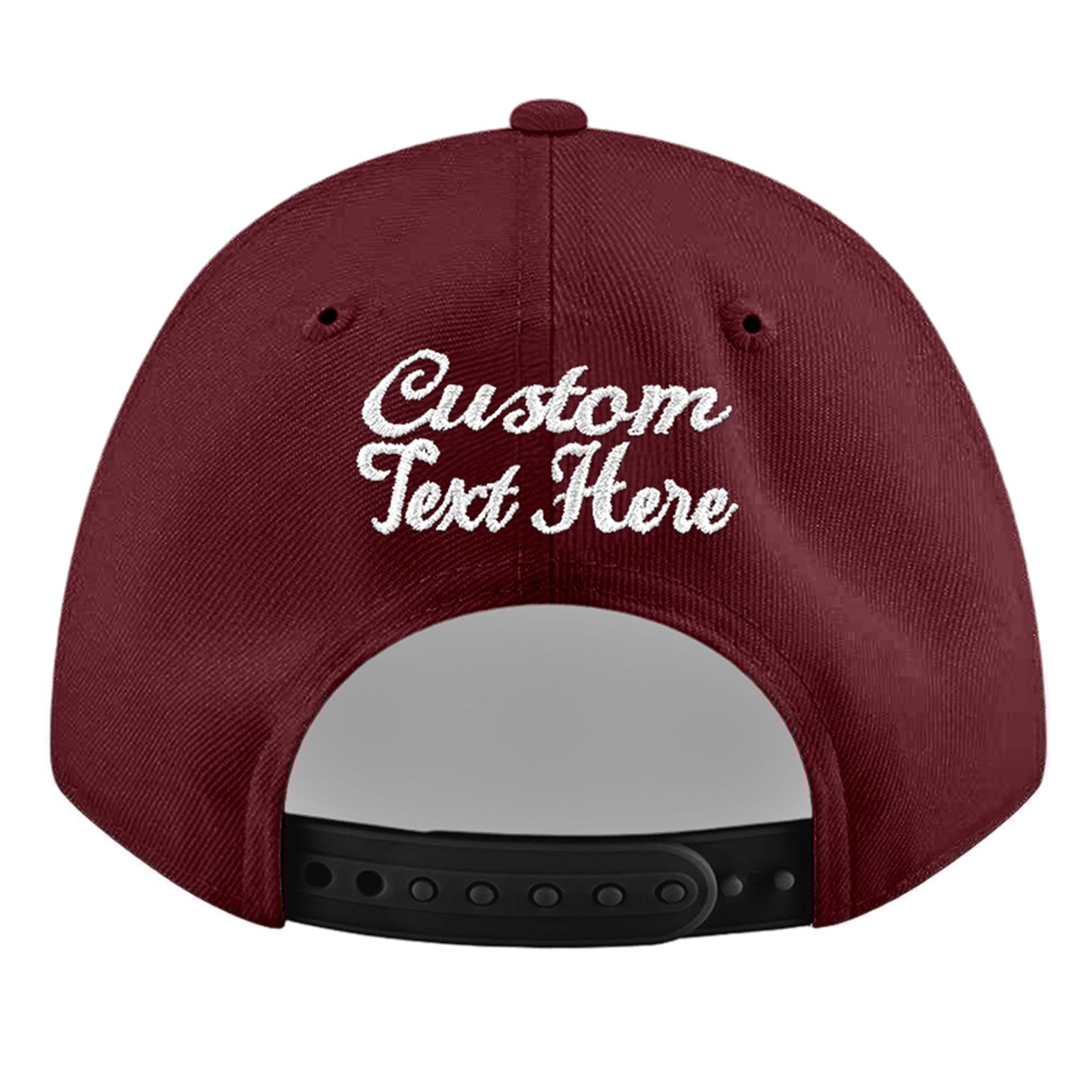 Custom Maroon 3D Puff Embroidery Flat Embroidery Casual Sport Baseball Cap