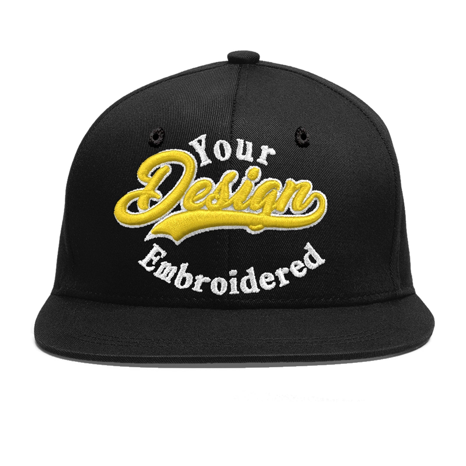 Custom Black 3D Puff Embroidery Flat Embroidery Casual Sport Baseball Cap