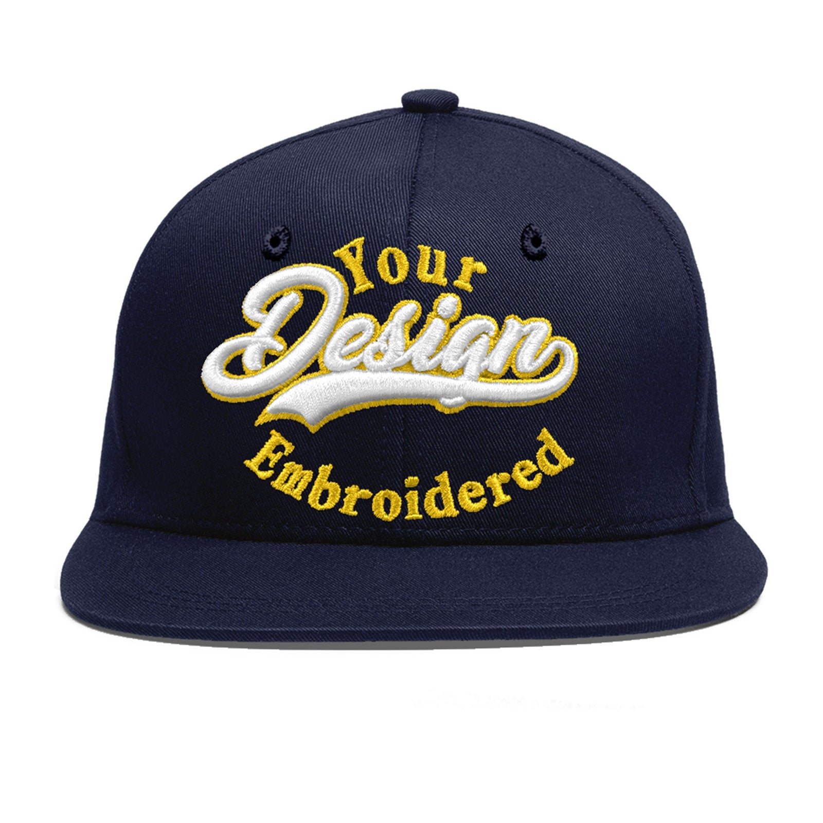 Custom Navy 3D Puff Embroidery Flat Embroidery Casual Sport Baseball Cap