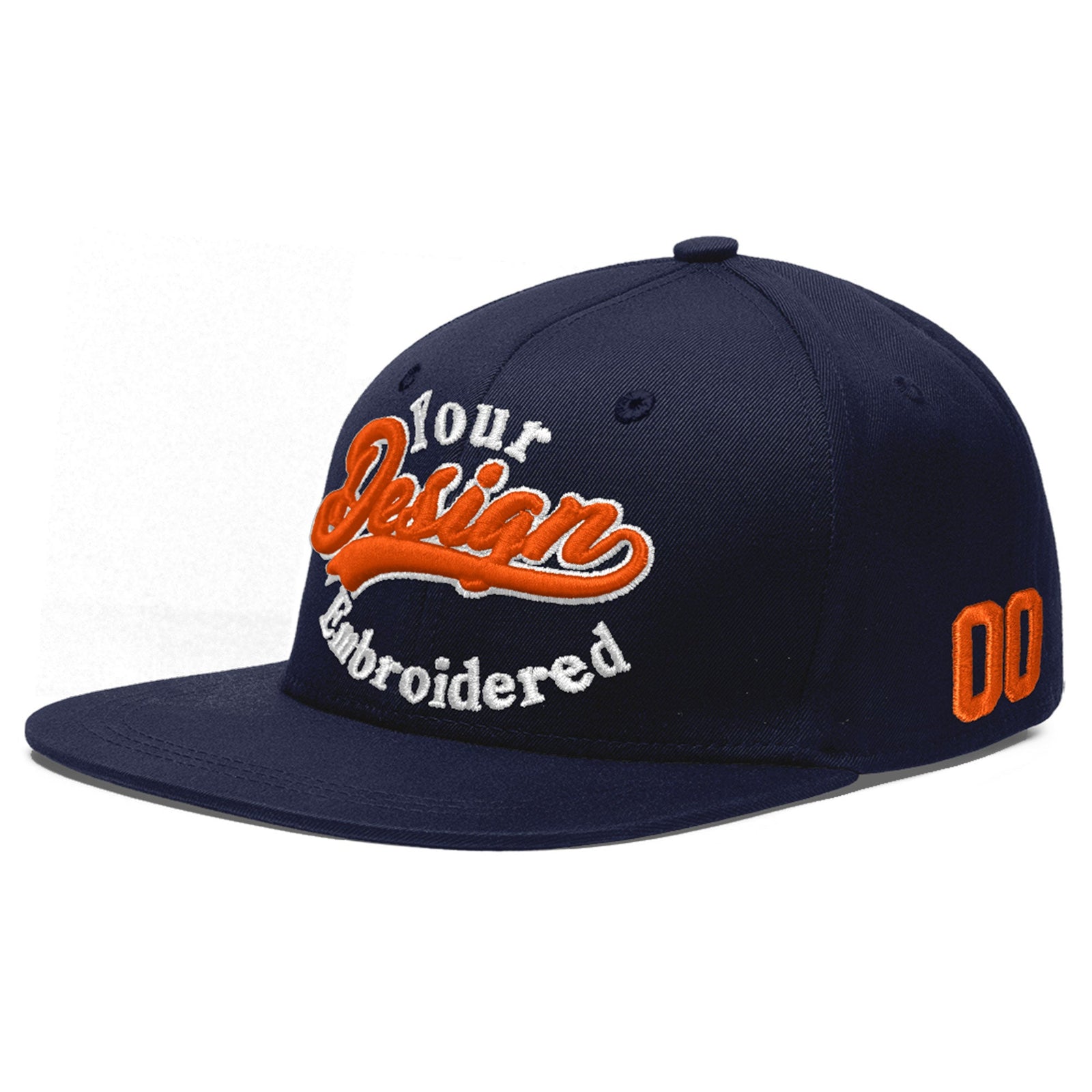 Custom Navy 3D Puff Embroidery Flat Embroidery Casual Sport Baseball Cap