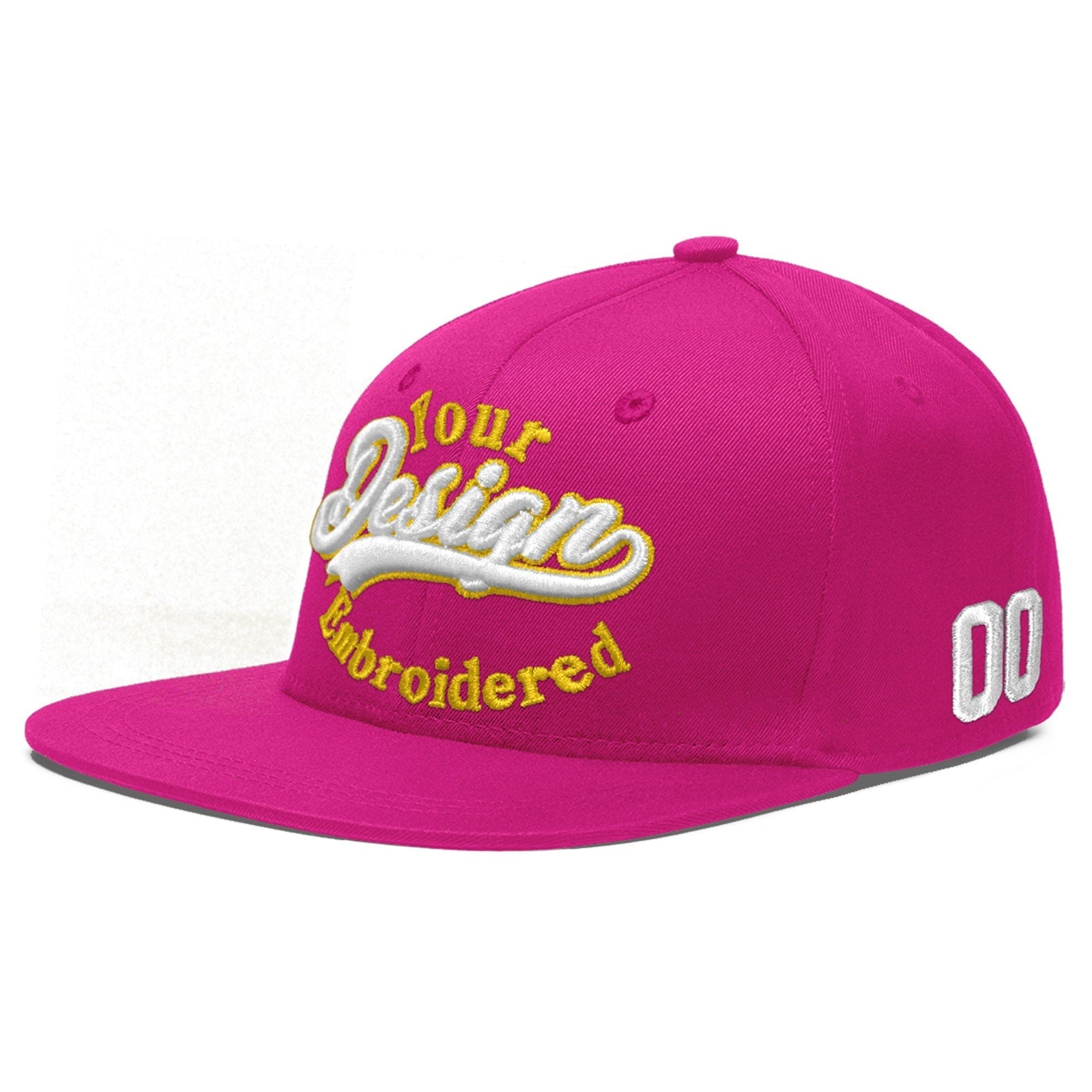 Custom Rose Red 3D Puff Embroidery Flat Embroidery Casual Sport Baseball Cap